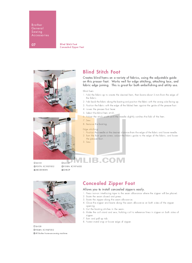 PDF manual for Brother Other XR-31 Sewing Machines