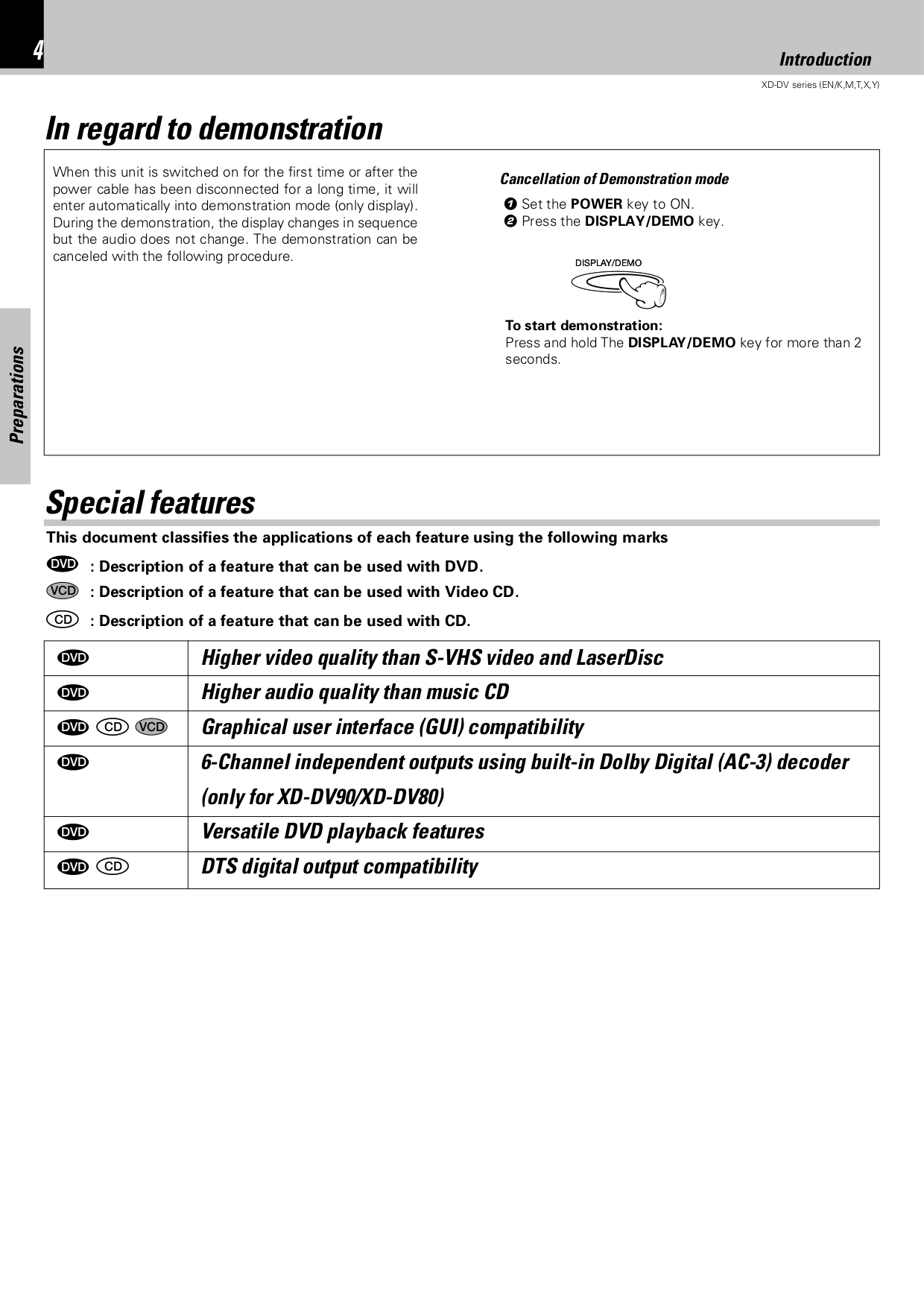 ... Kenwood Home Theater XD-A850DV pdf page preview ...