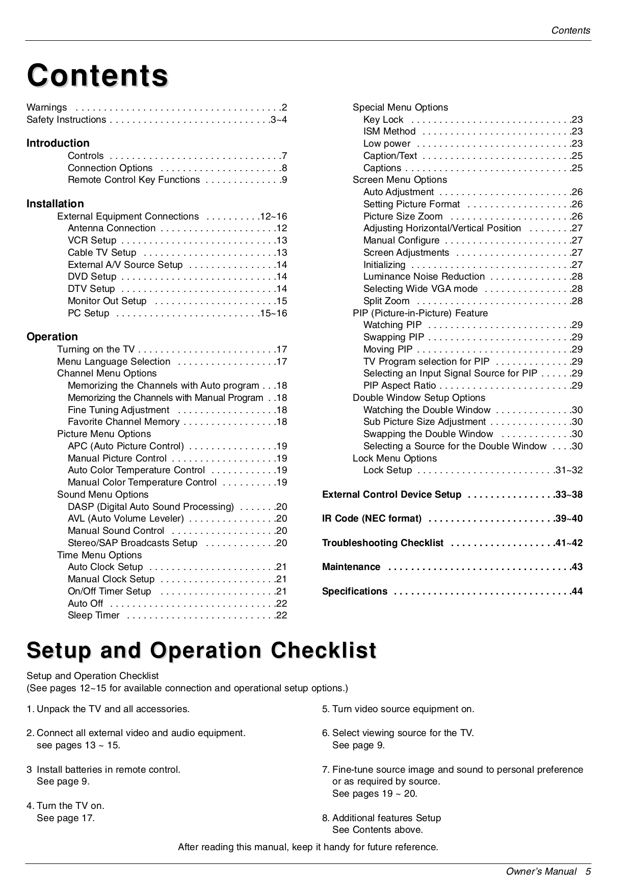 ... LG TV RU-42PZ44 pdf page preview ...