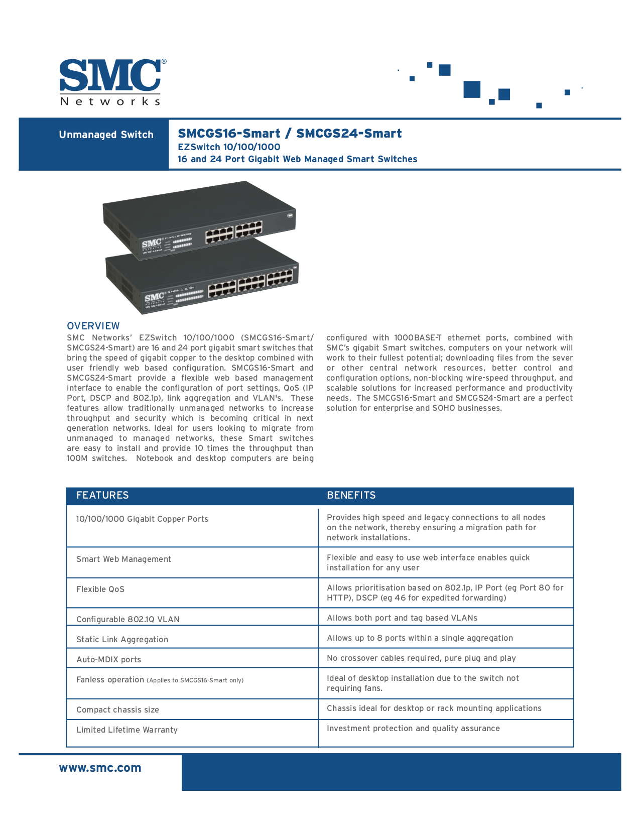 pdf for SMC Switch SMCGS24C-Smart manual