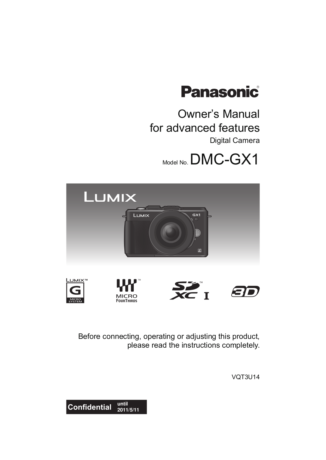 pdf for Panasonic Digital Camera Lumix DMC-GX1 manual