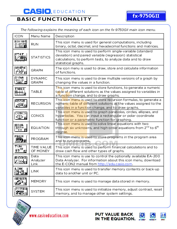 PDF Manual For Casio Calculator Fx 9750GII PDF Manual For Casio Calculator Fx 9750GII