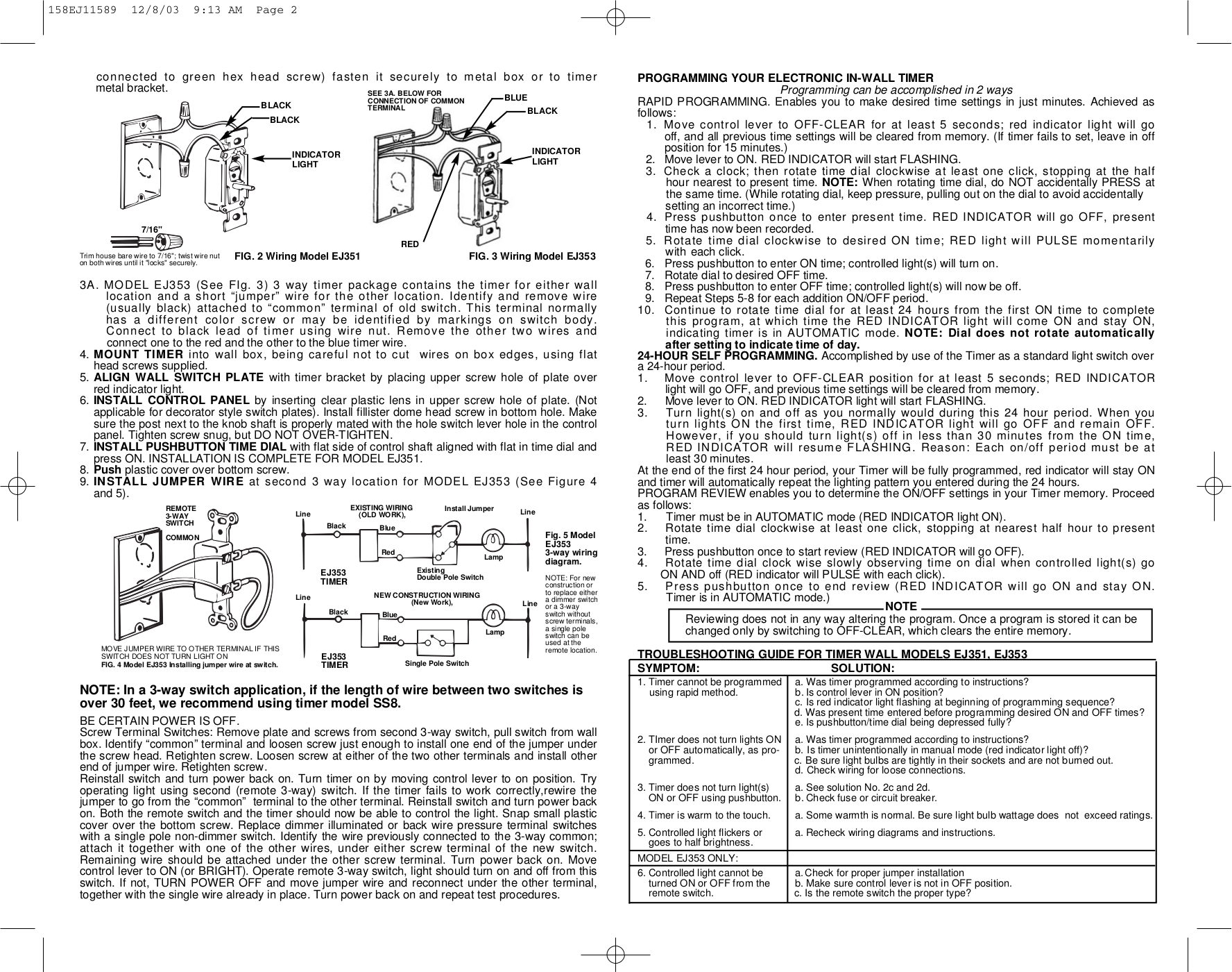 PDF manual for Intermatic Other EJ351 Timers