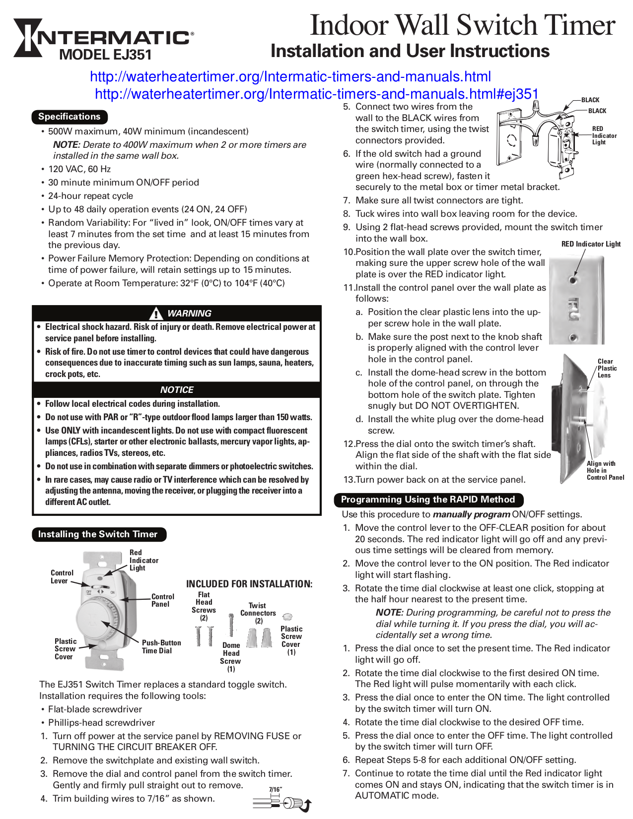 intermatic timer manuals