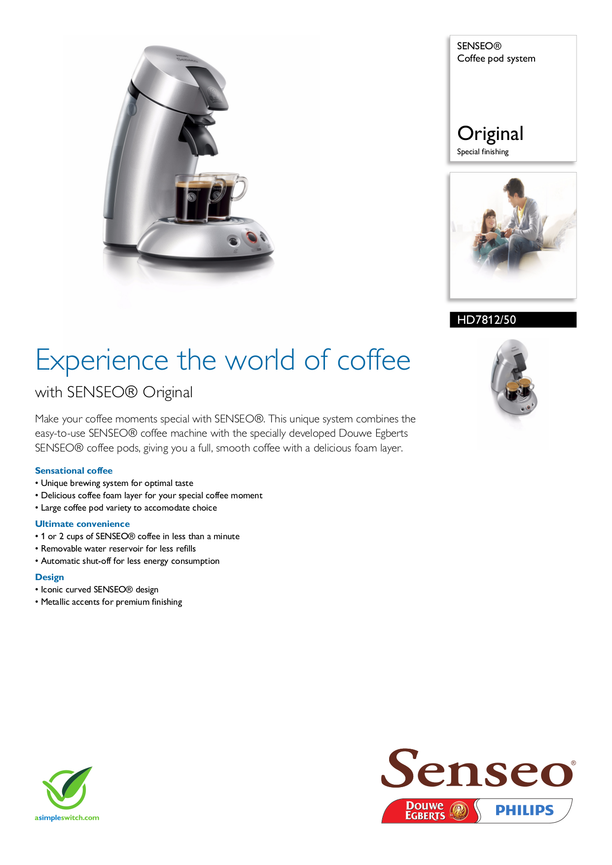 Download free pdf for Philips Senseo HD7812 Coffee Maker manual