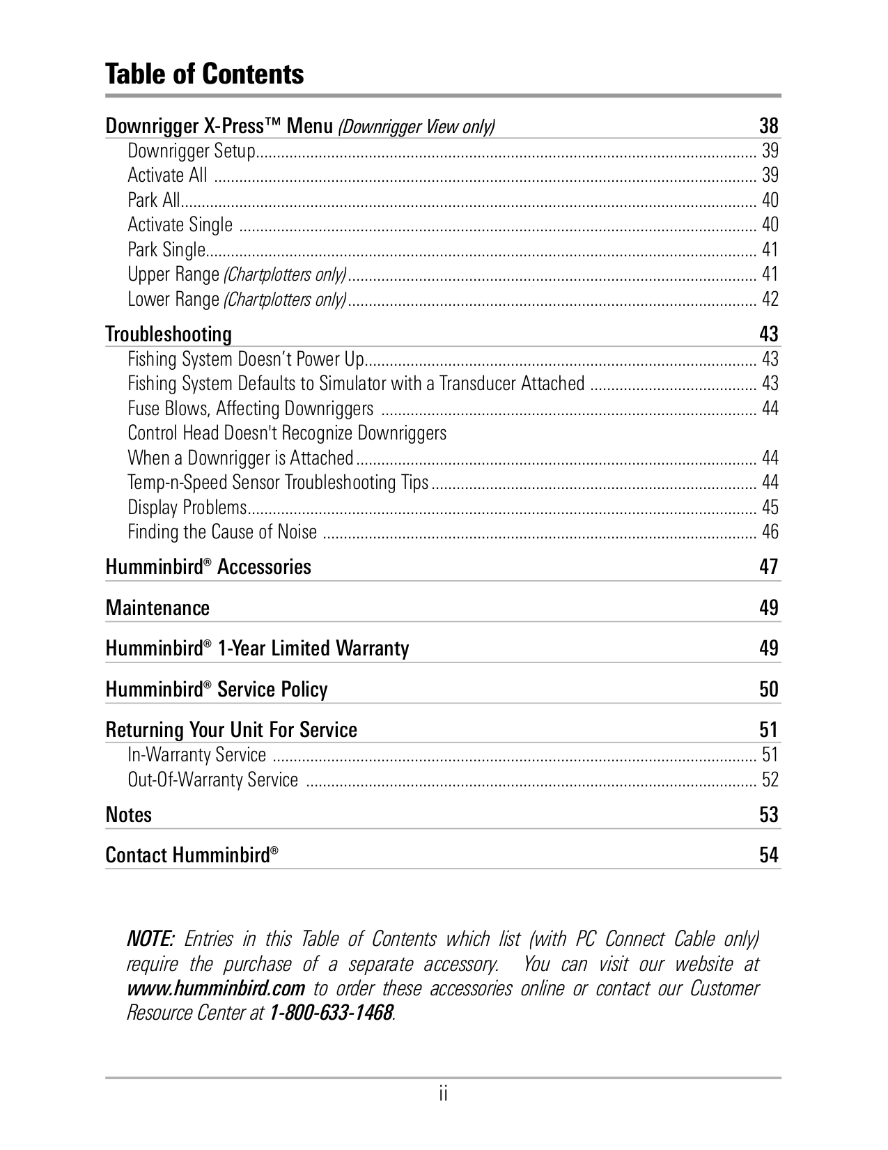 ... Humminbird Other CH Thirty II Fishfinder pdf page preview ...