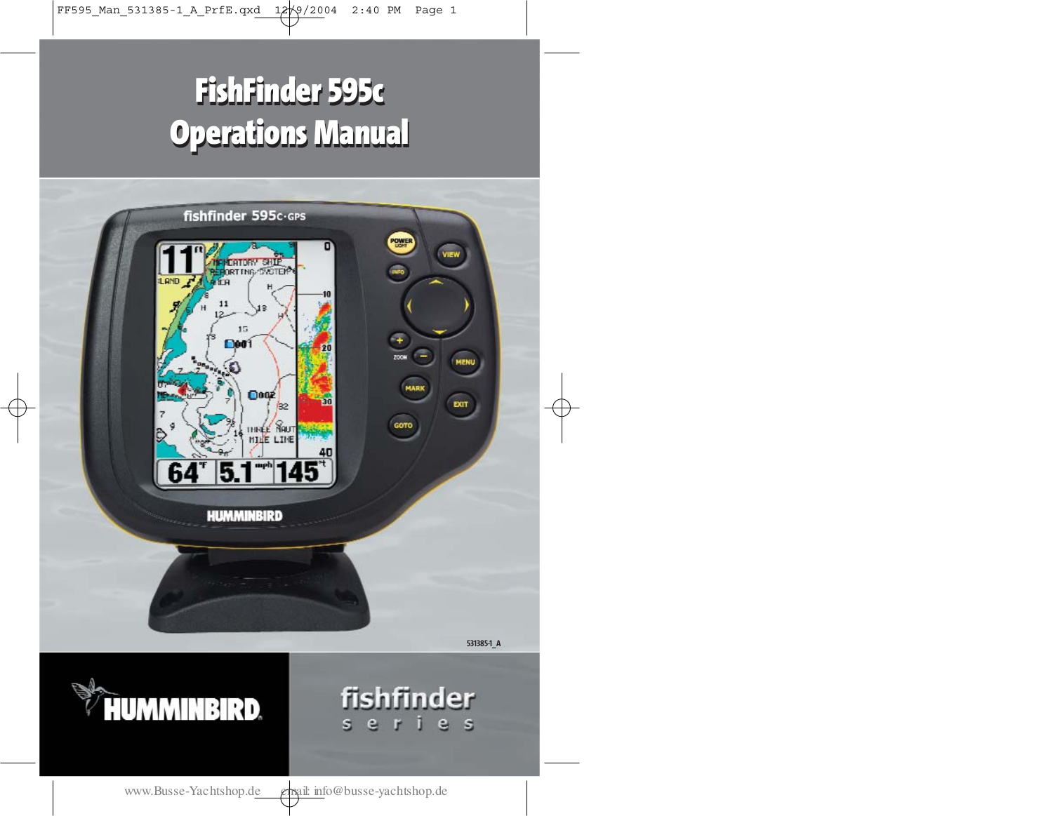 pdf for Humminbird Other CH Thirty II Fishfinder manual