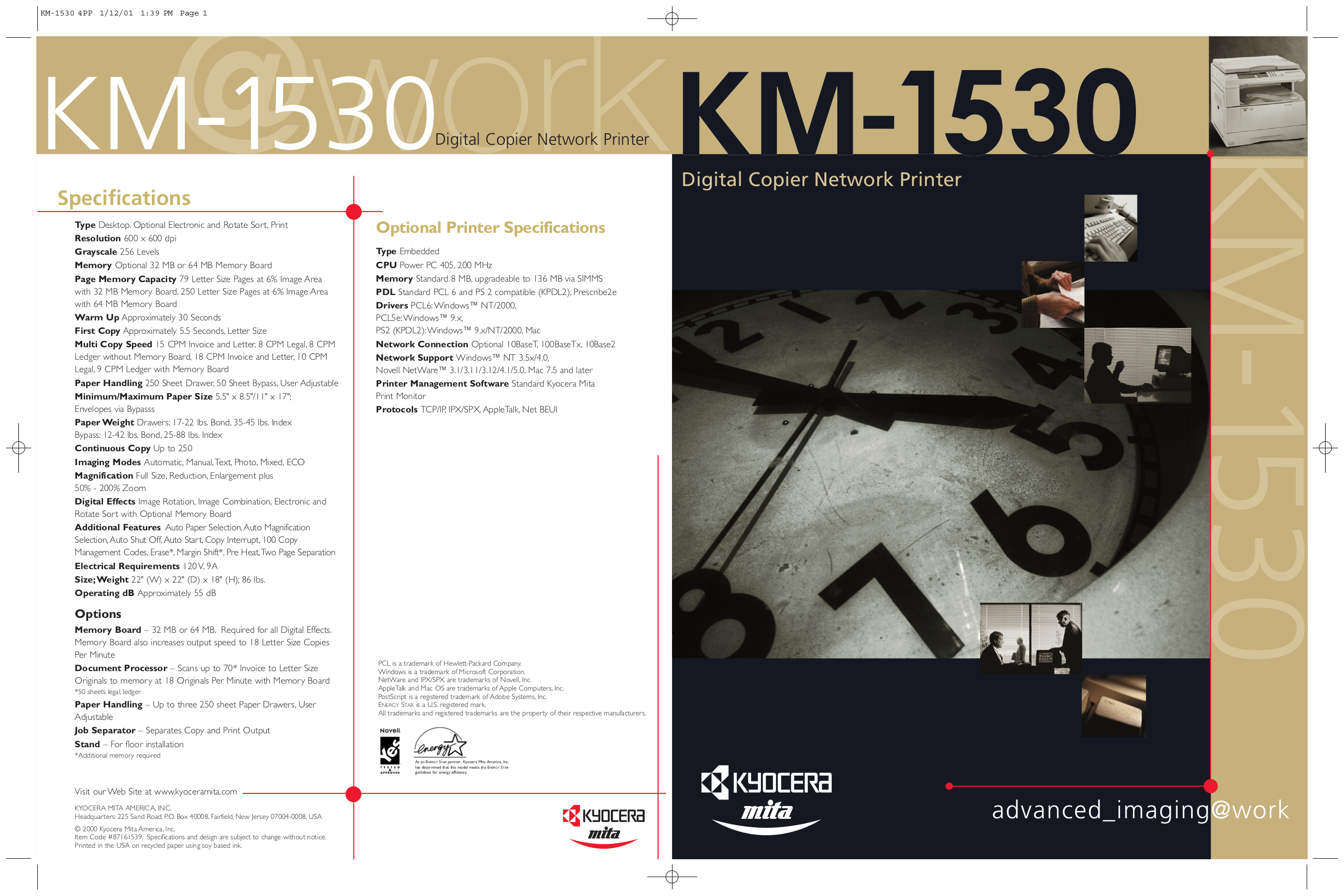 Kyocera Printer KM-4230 pdf page preview ...