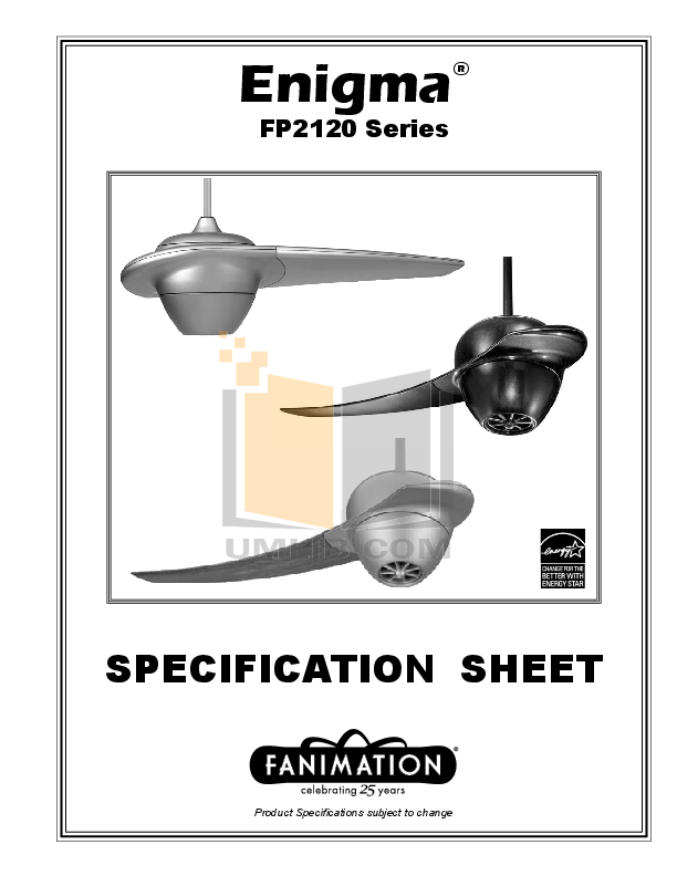 Pdf Manual For Fanimation Other Enigma Fp2120 Ceiling Fans