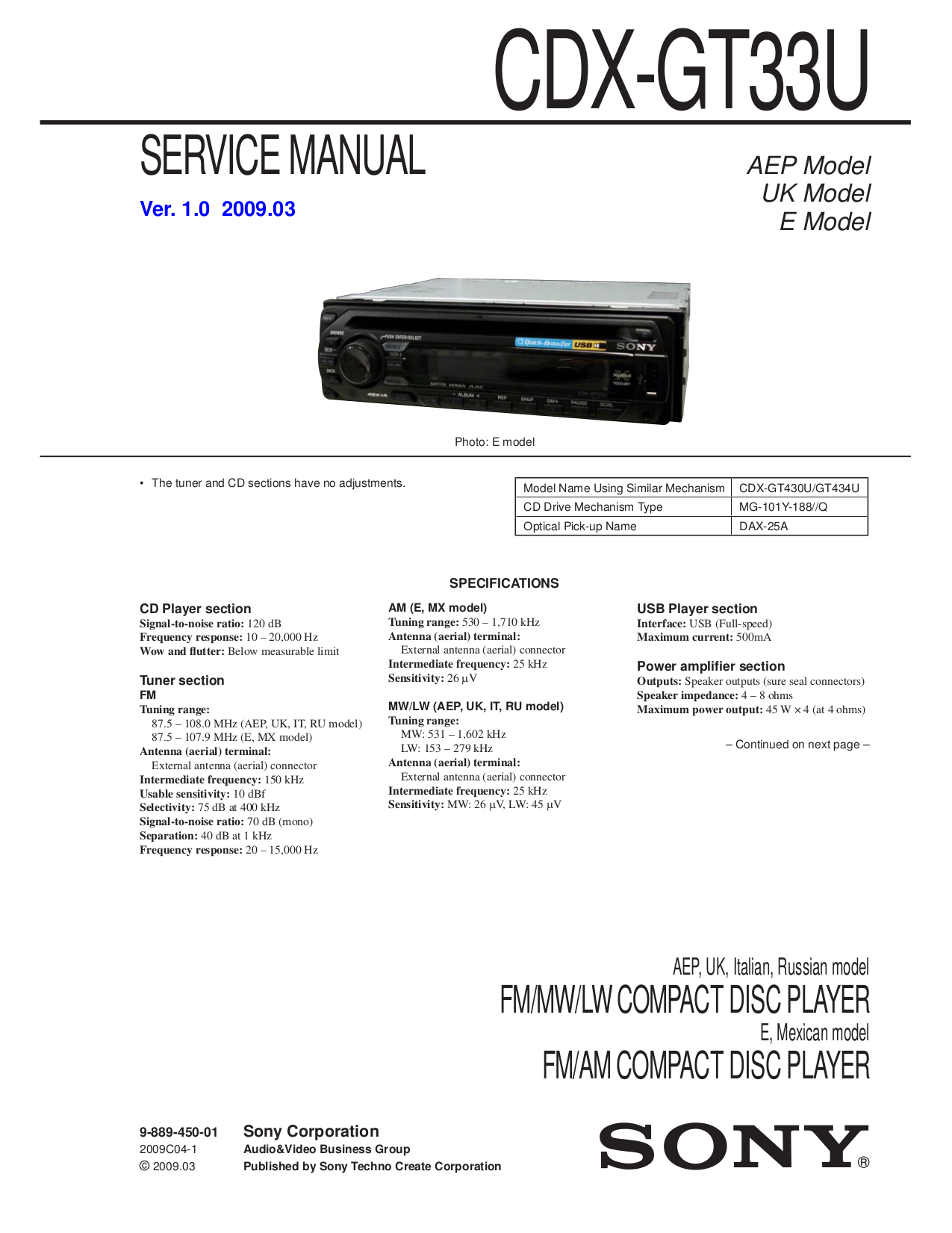 Download free pdf for Sony Xplod CDX-GT434U CD Player manual sony xplod cd player wiring diagram for a 54 