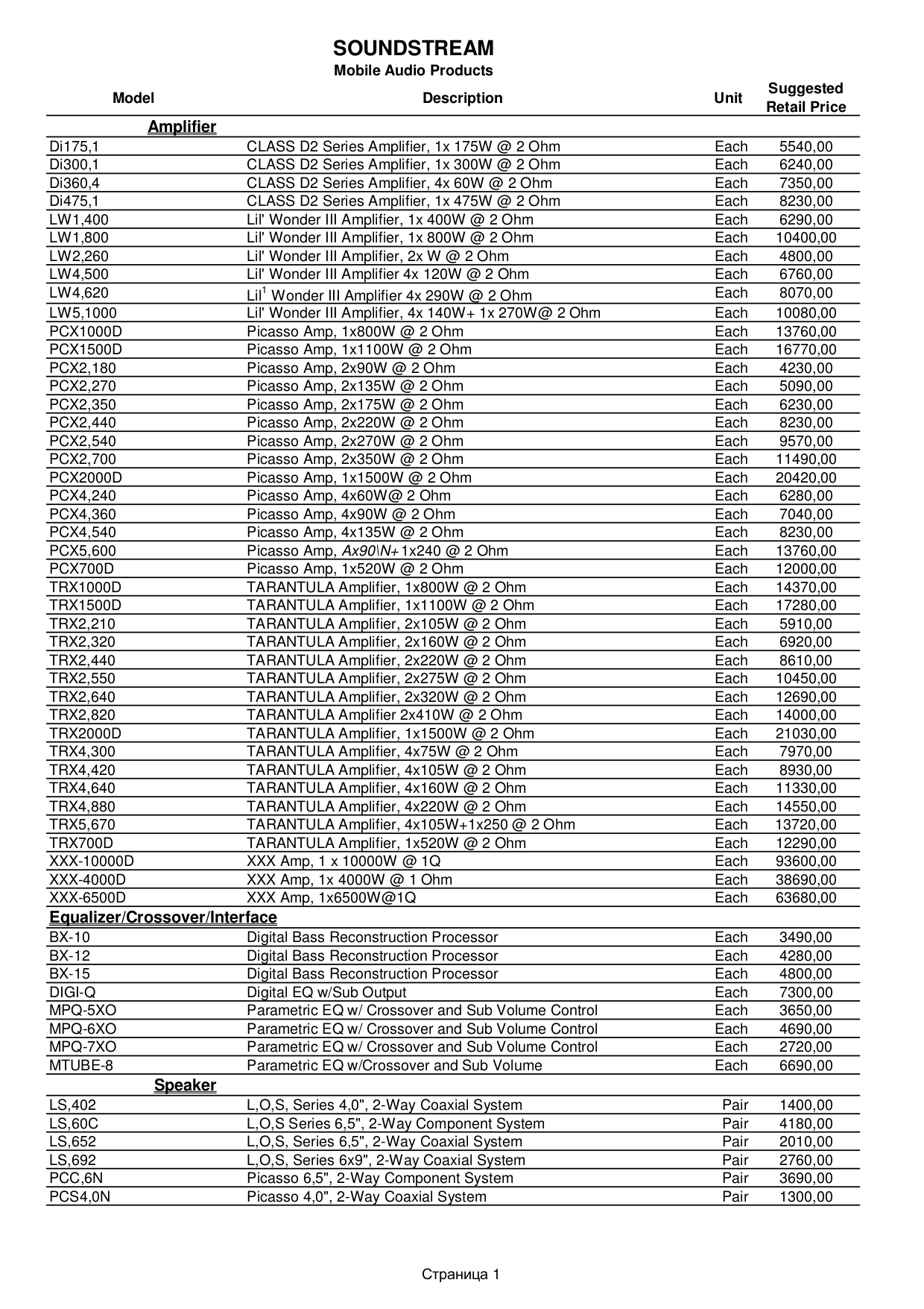 pdf for Soundstream Subwoofer XW-12 manual