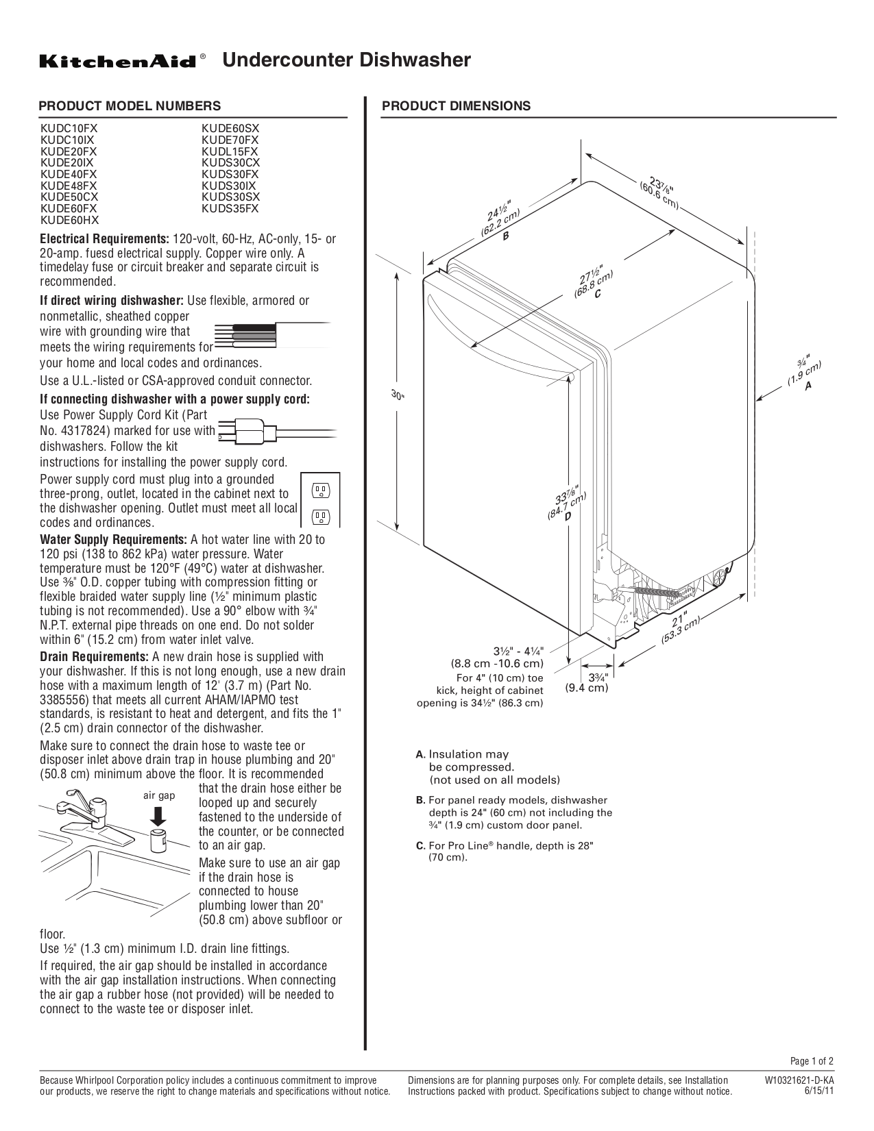 Download free pdf for KitchenAid KUDS35FXSS Dishwasher manual