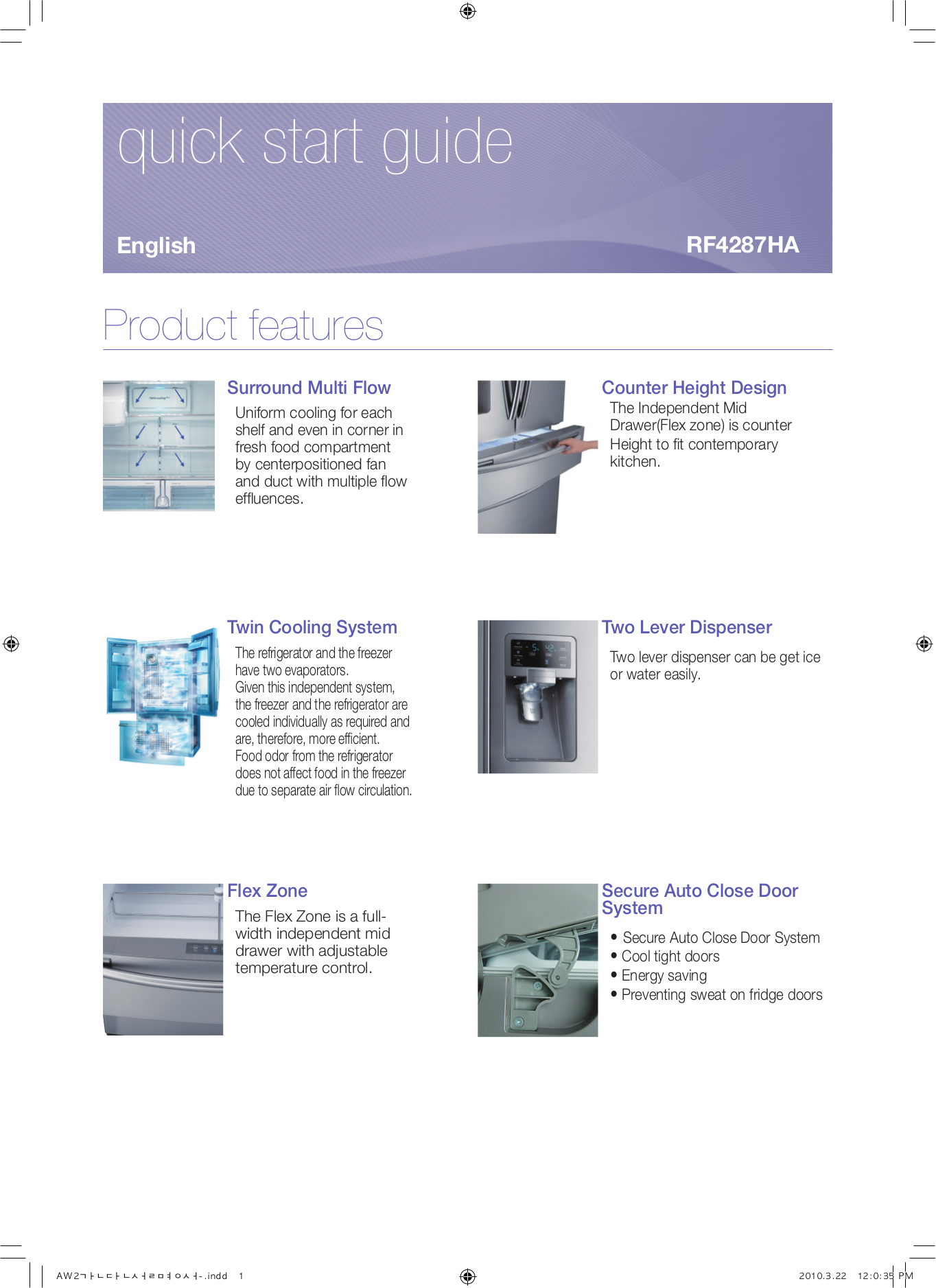 Download free pdf for Samsung RF4287HA Refrigerator manual