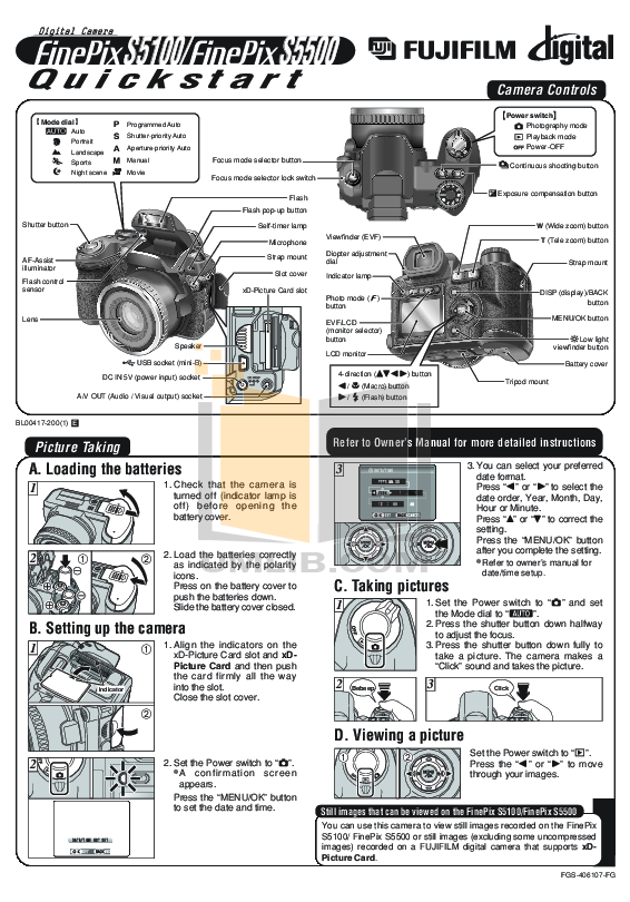 Manual For Fuji Finepix S5500