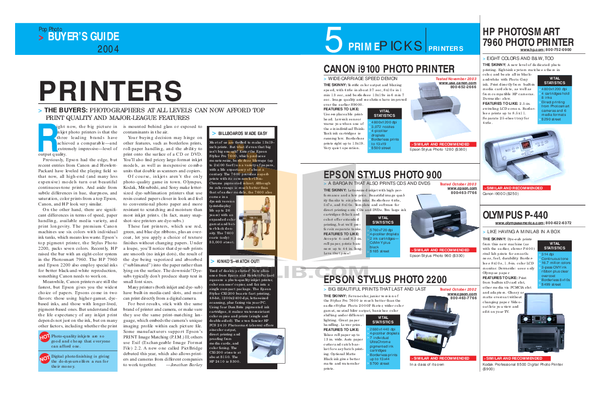 Epson Stylus Photo R800 Users Guide