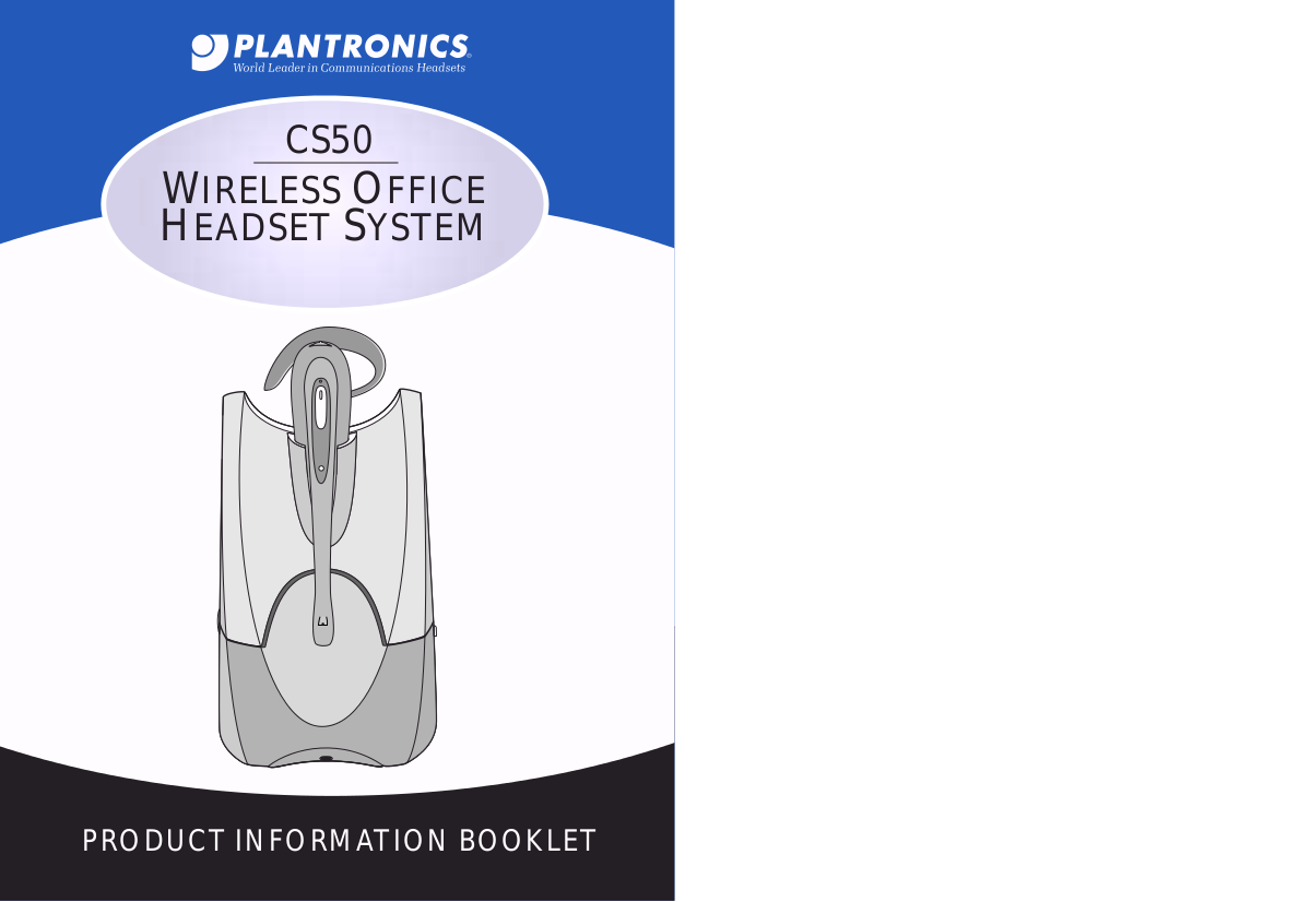 Download free pdf for Plantronics CS50 Headset manual