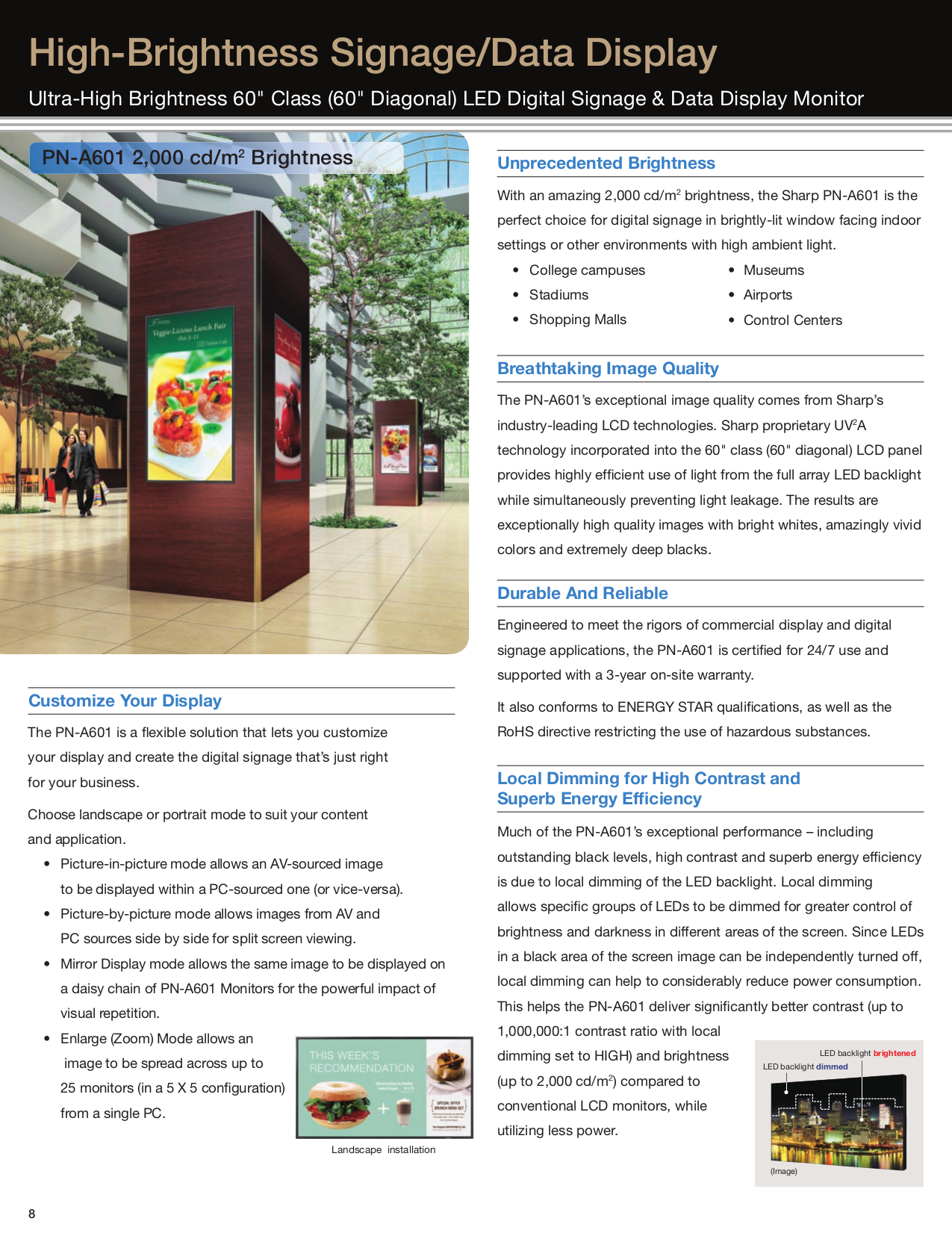 ... Sharp Monitor PN-V601 pdf page preview