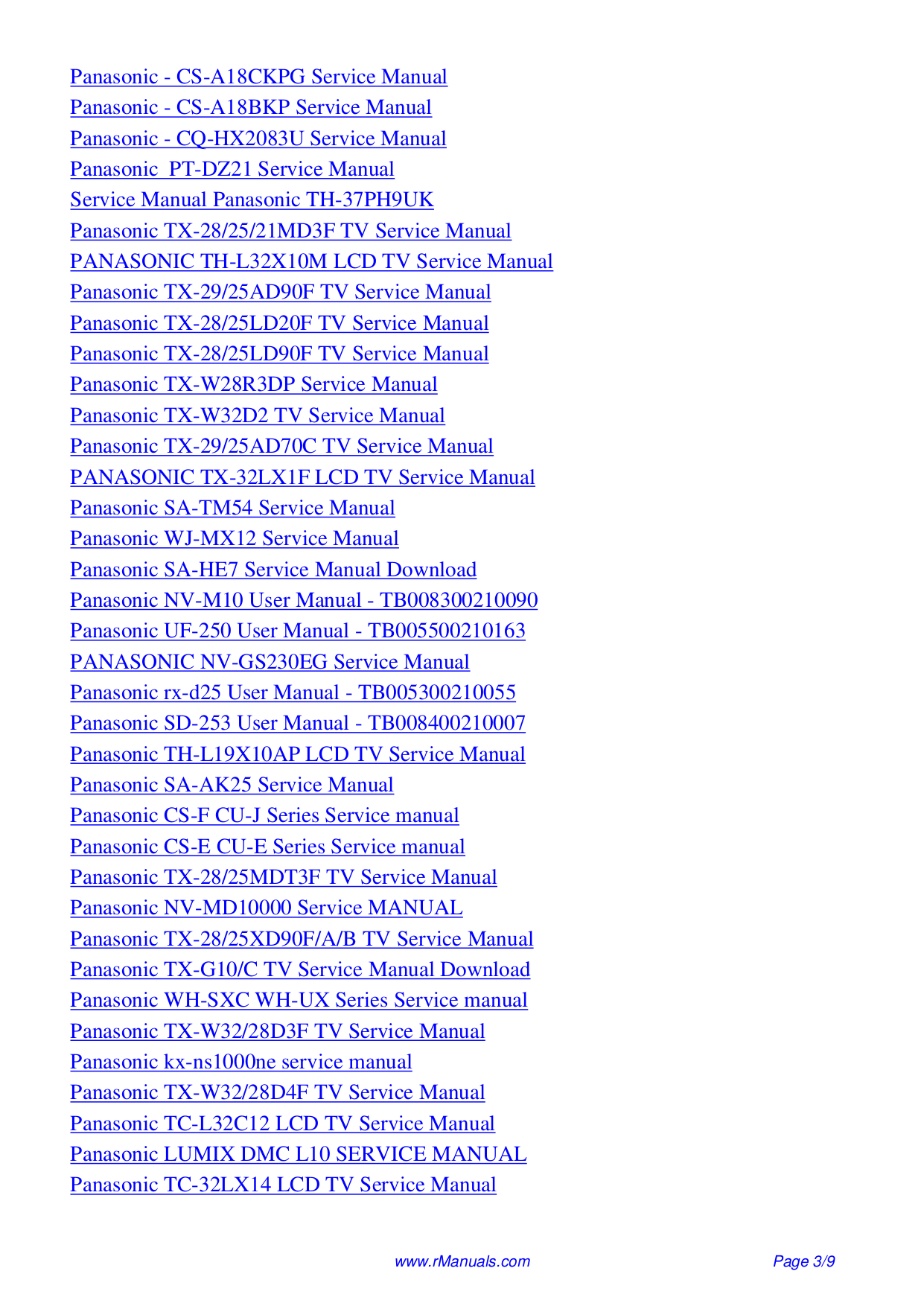 Pdf Manual For Panasonic Tv Viera Tc L42u22 Panasonic 50 Inch Plasma TV  Panasonic Tv Repair Manuals