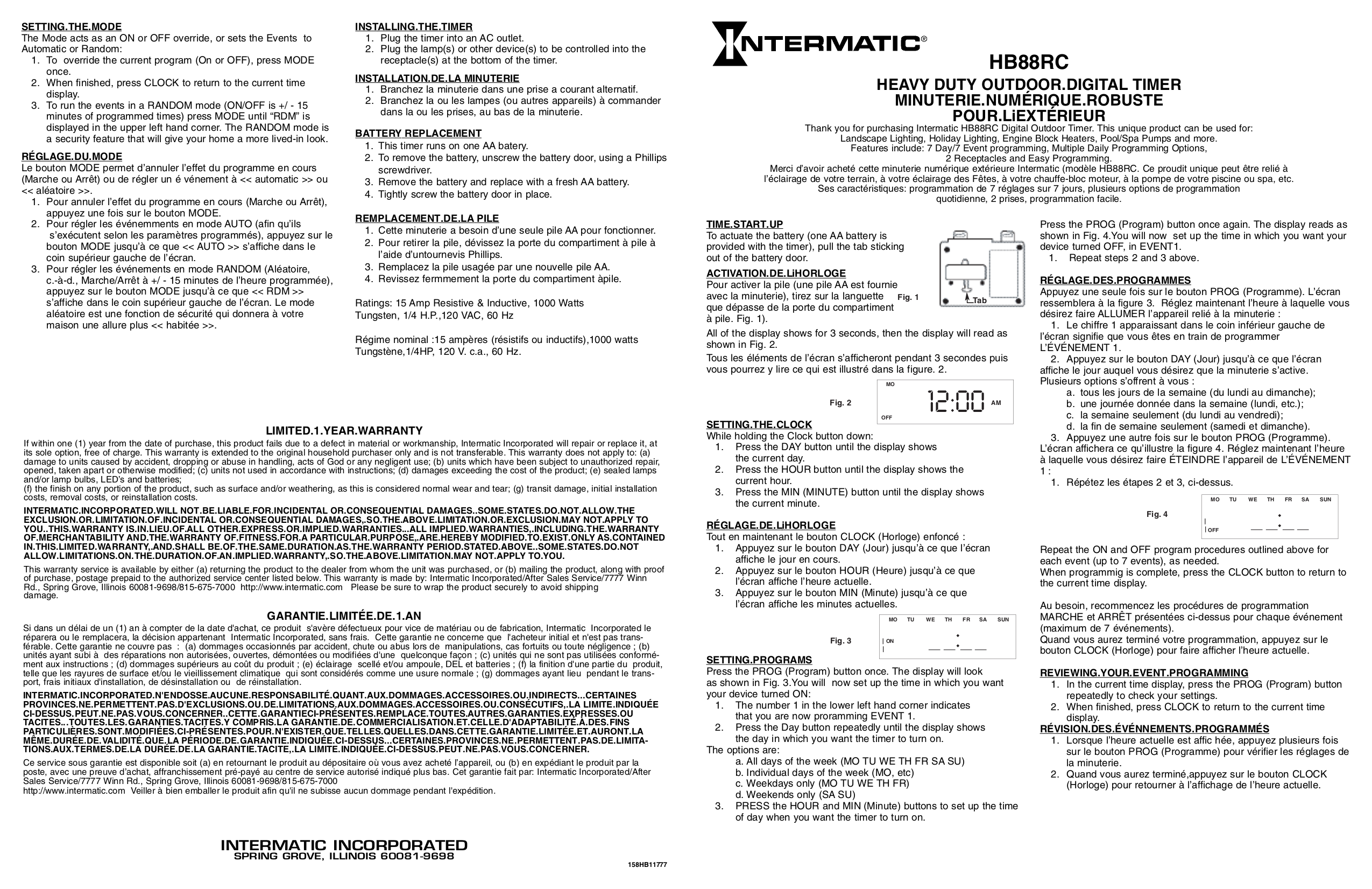 intermatic timer manuals