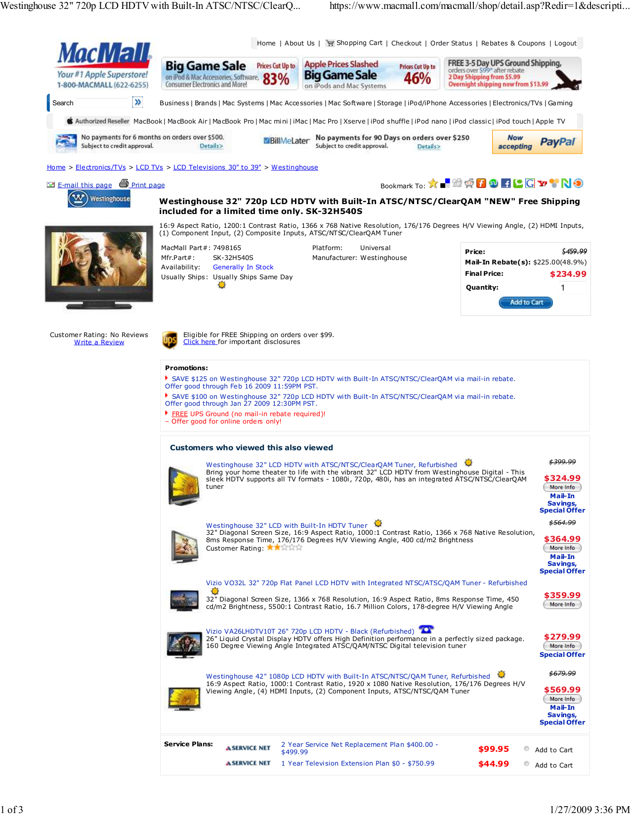Download free pdf for Vizio VO32L TV manual