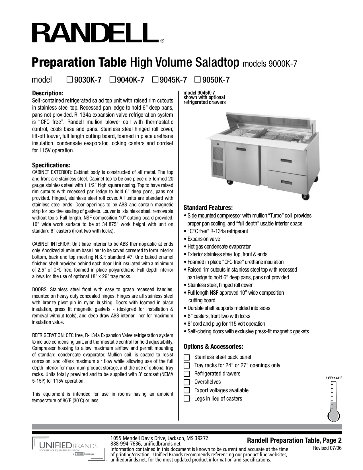 pdf for Randell Refrigerator 9045K-7 manual