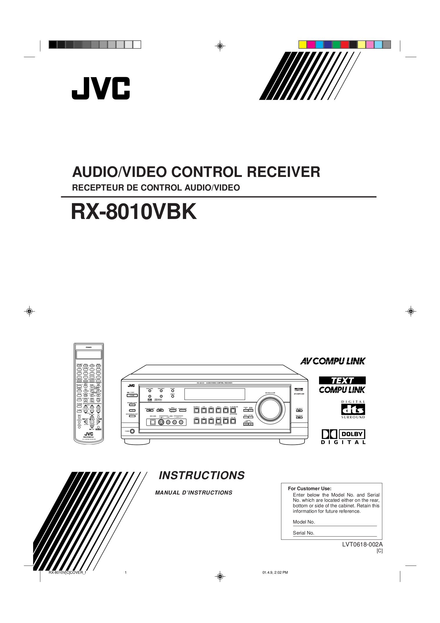 Jvc Rx 803V Receiver Manual