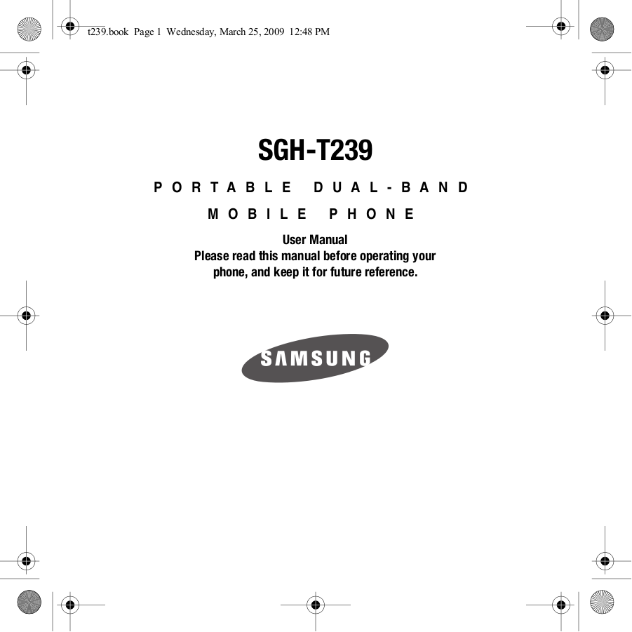 pdf for Samsung Cell Phone SGH-T239 manual