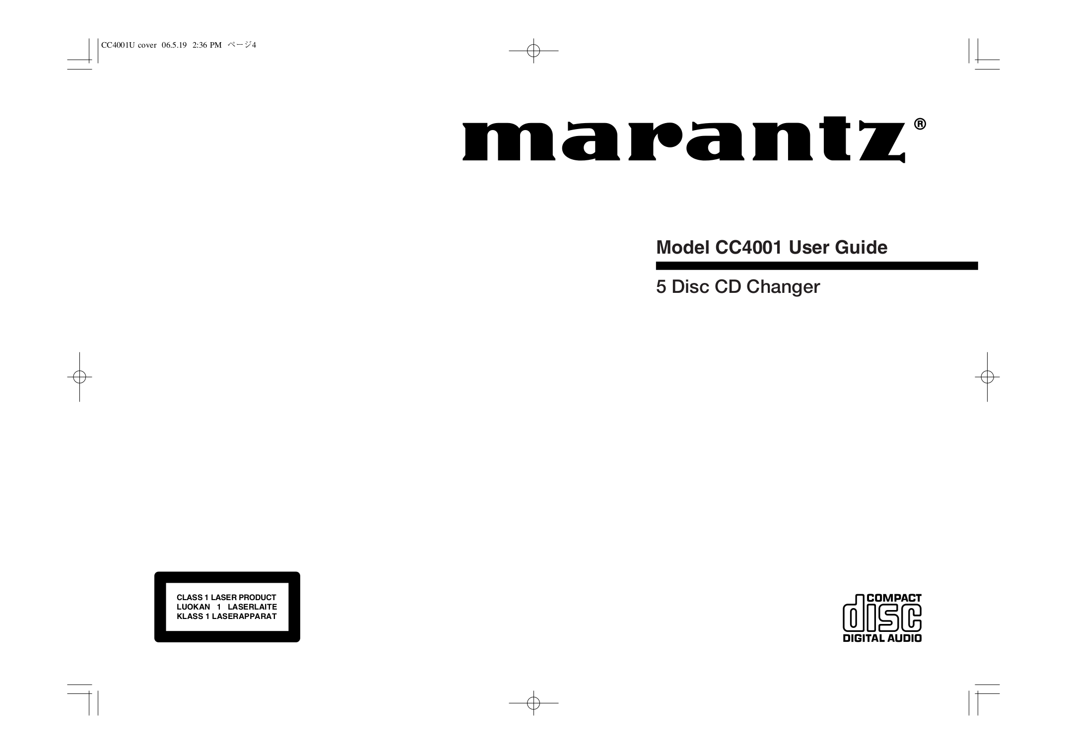 pdf for marantz cd player cc4001 manual