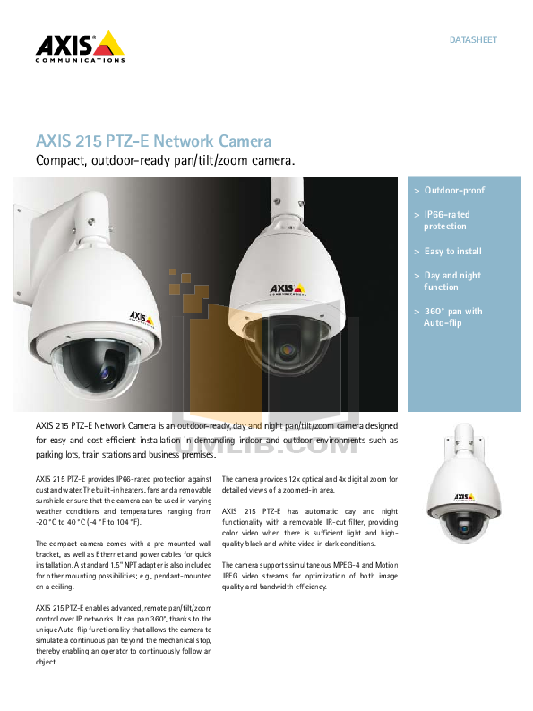 Download free pdf for Axis 215 PTZ Security Camera manual
