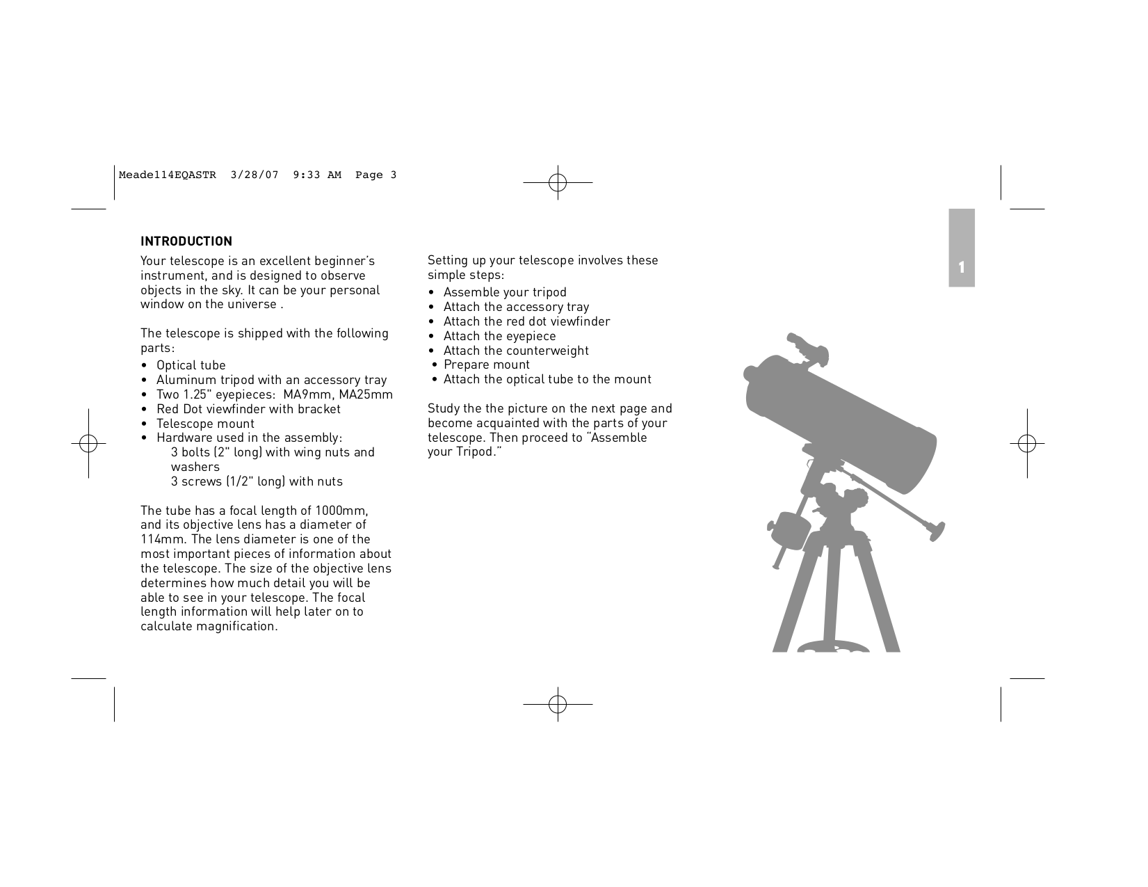 PDF manual for Meade Telescope 114EQ-D
