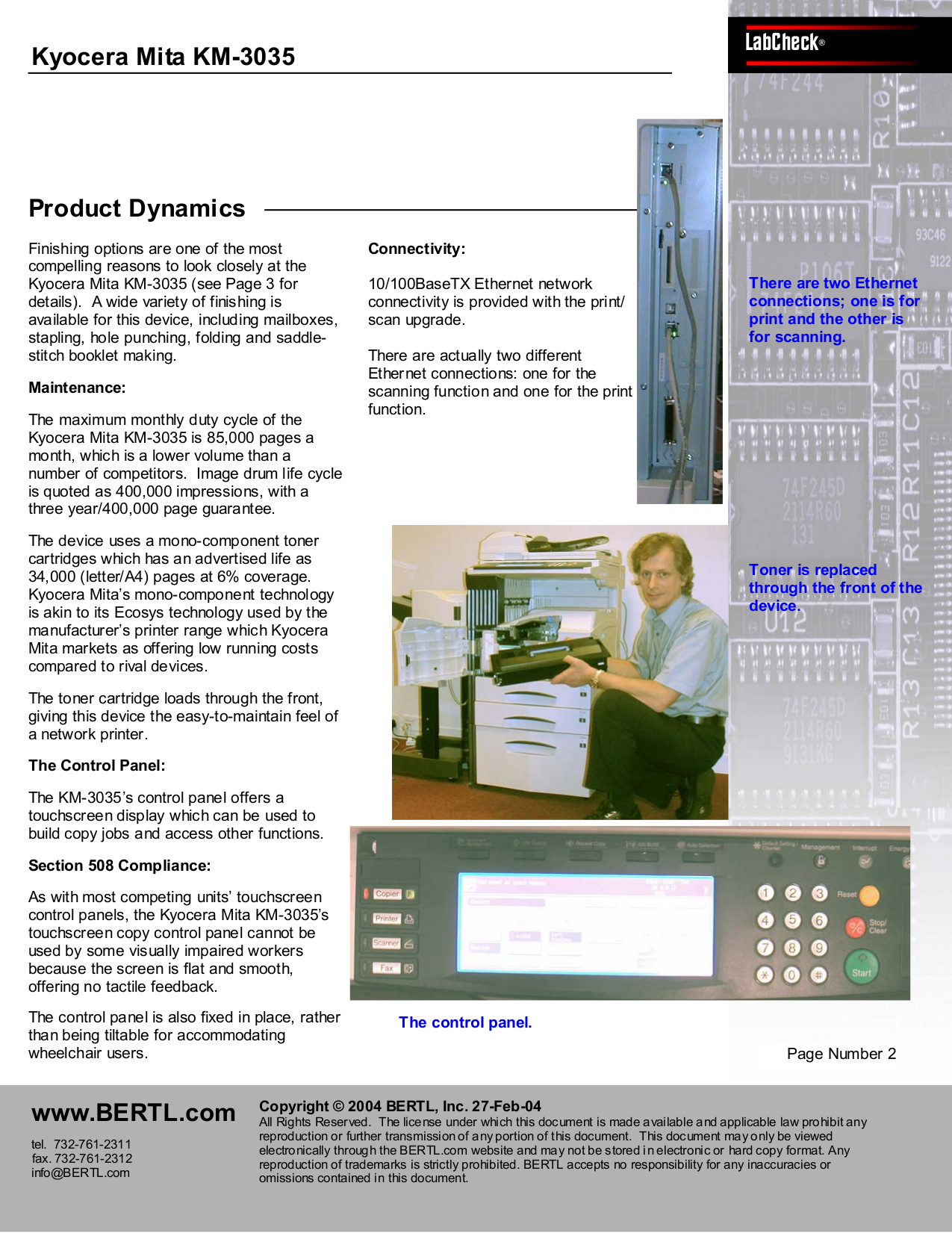 ... Kyocera Multifunction Printer KM-3035 pdf page preview ...