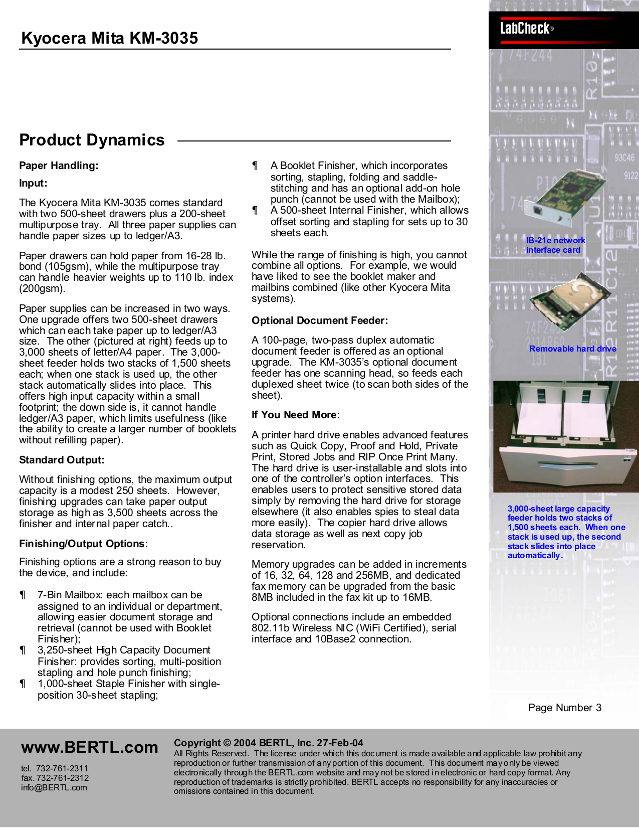 ... Kyocera Multifunction Printer KM-3035 pdf page preview ...