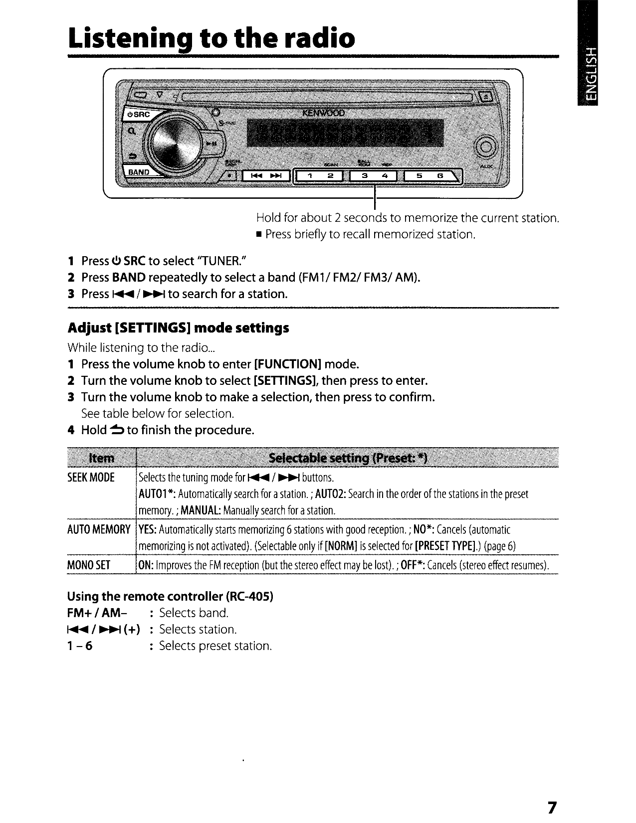 Kenwood Radio User Manual