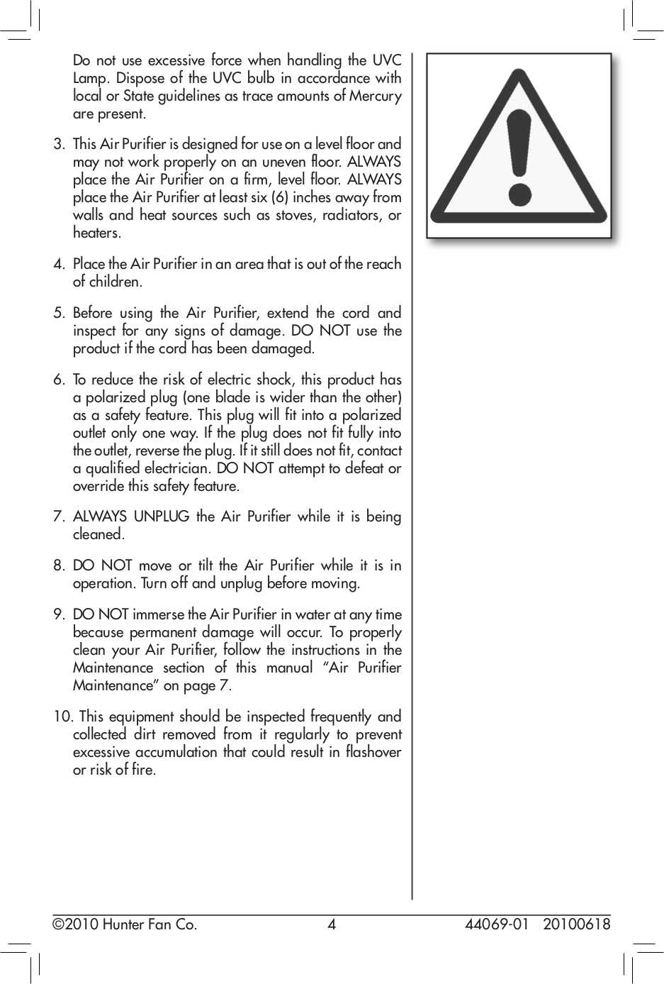 Hunter Air Purifier 30849 pdf page preview ... PDF manual ...