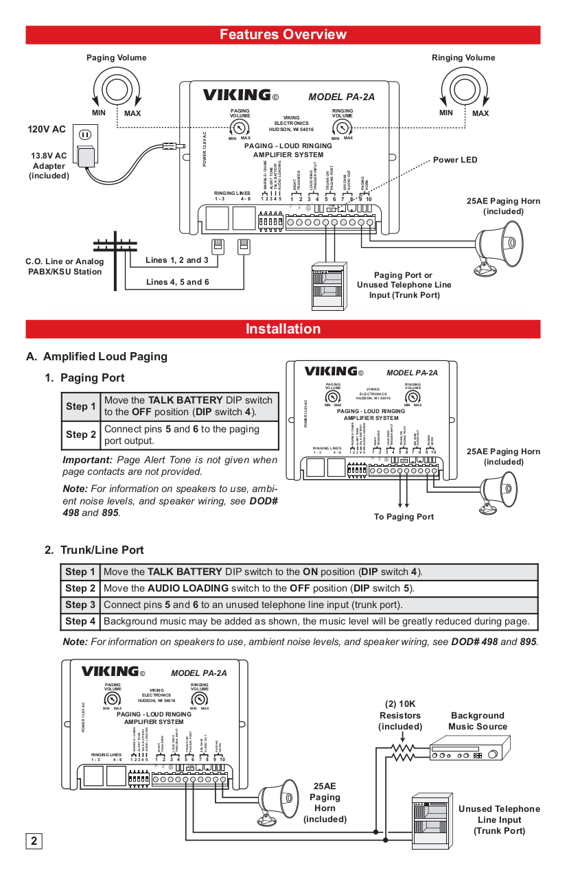 Pdf Manual For Viking Other Pa 2a Paging Amplifiers