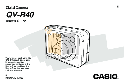 Download free pdf for Casio QV-30 Digital Camera manual