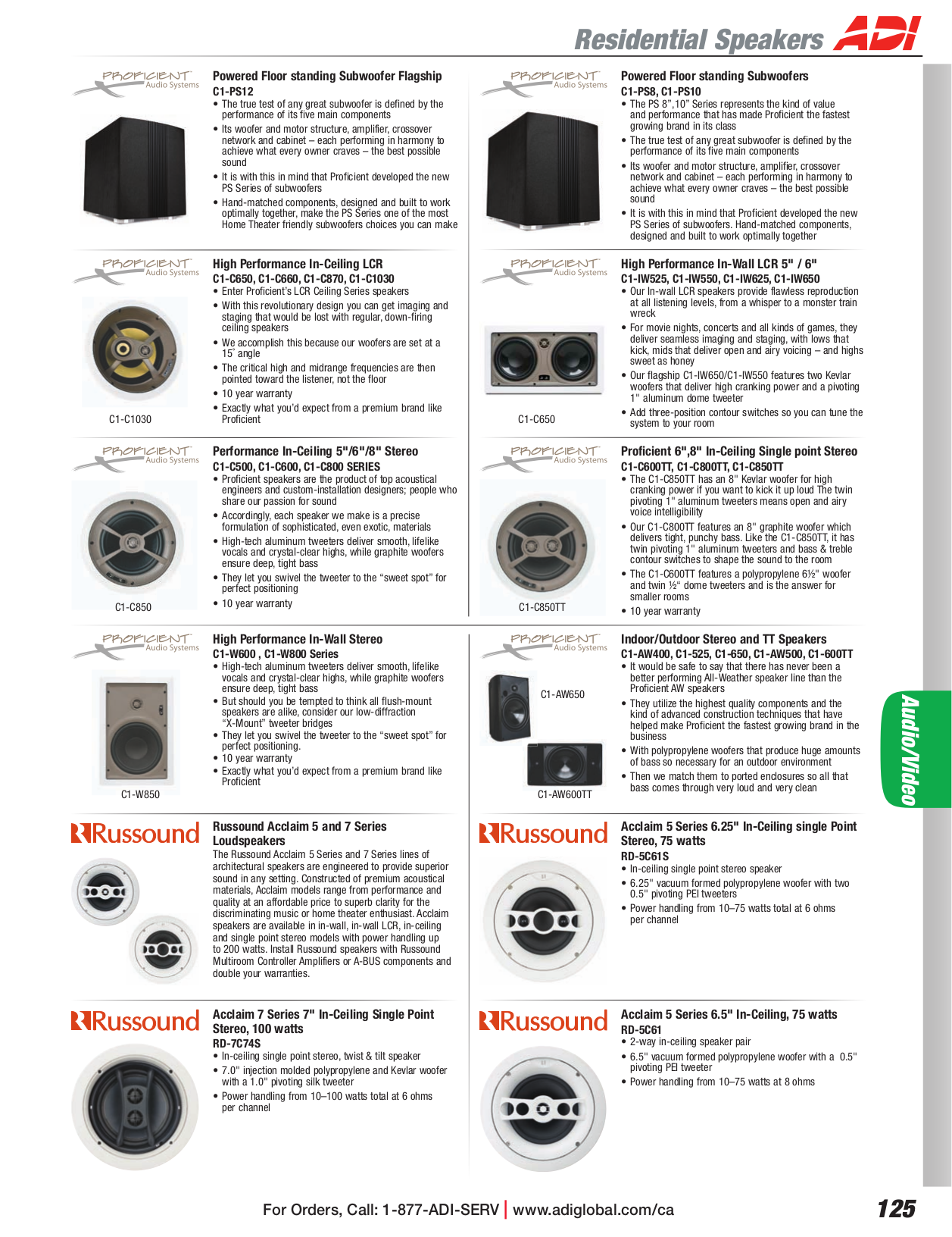 ... Russound Speaker Acclaim 5C61 pdf page preview ...