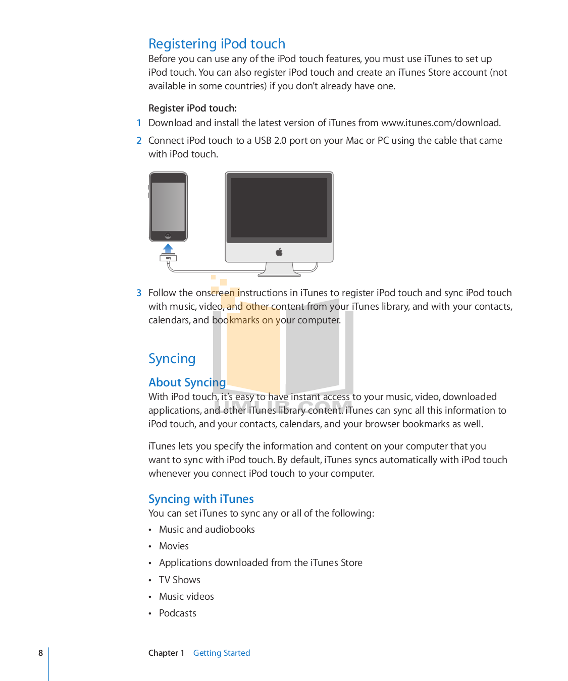 ... Apple MP3 Player iPod iPod Touch Third Gen 32GB pdf page preview