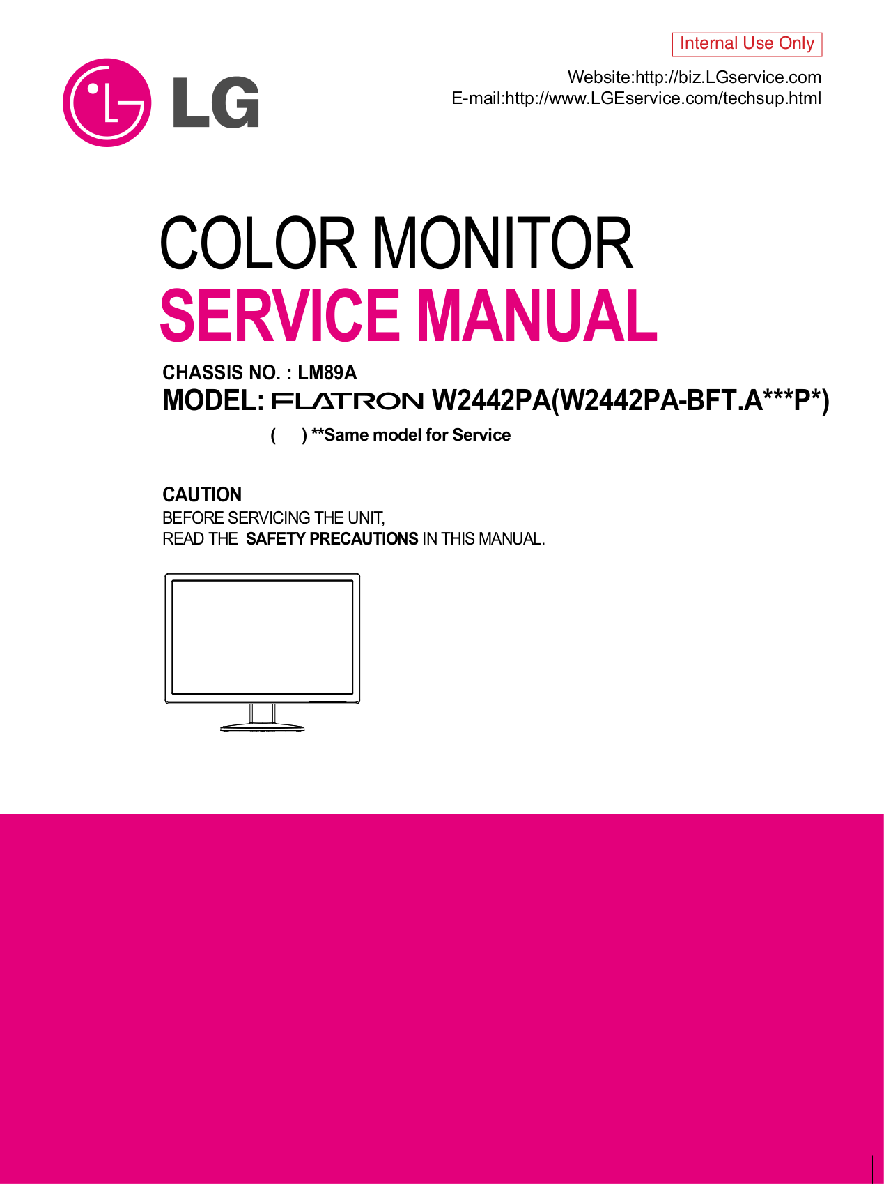 Lg W2442pa Monitors Owners Manual