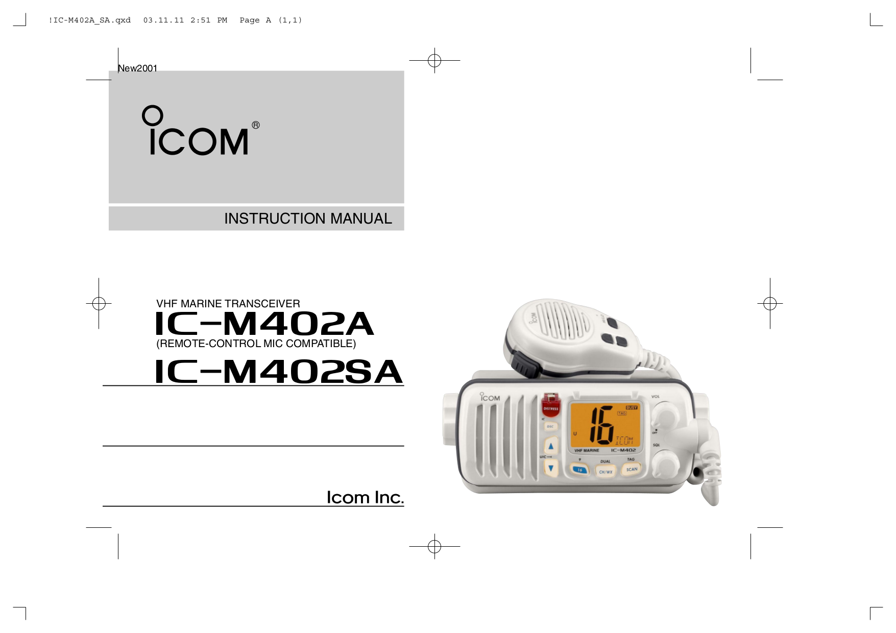 pdf for ICOM Other IC-M402A Radio-Marine manual