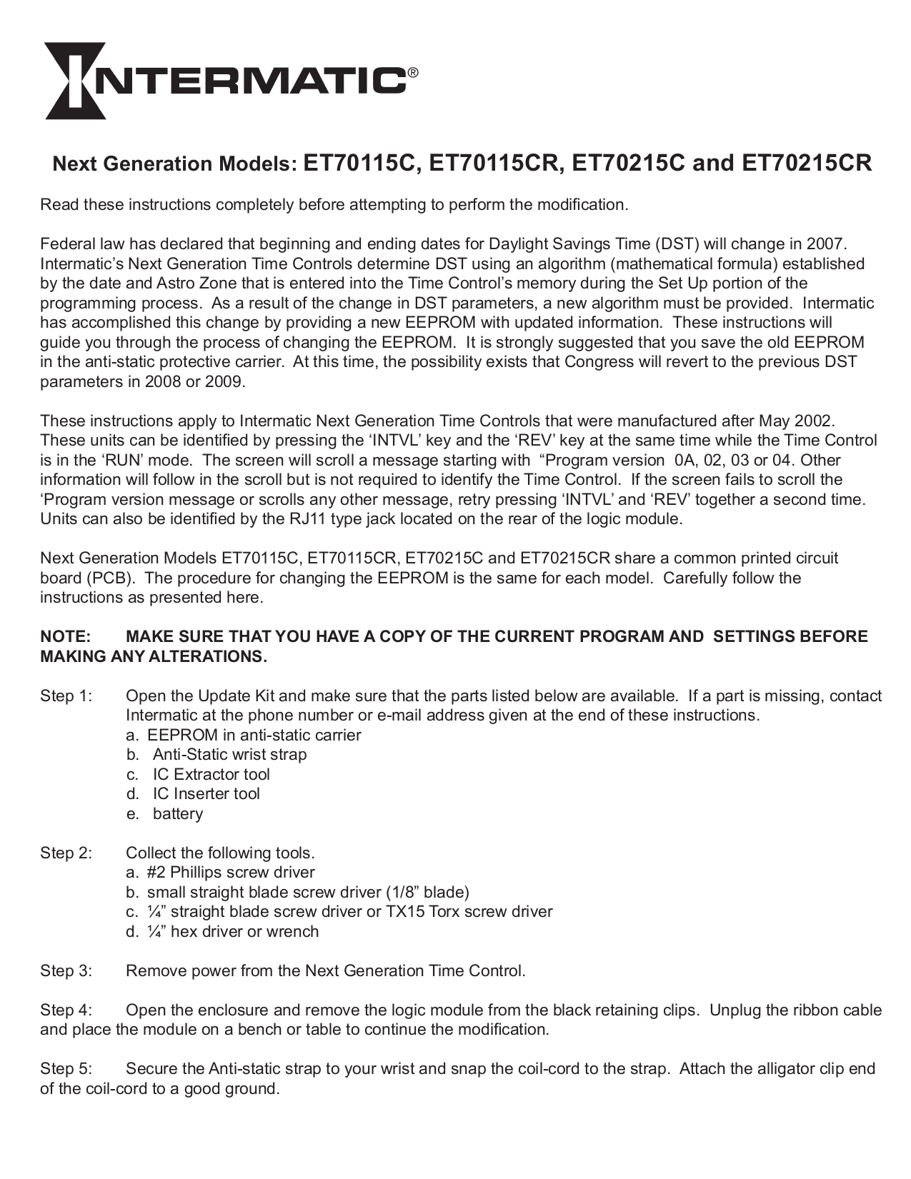 intermatic timer manuals