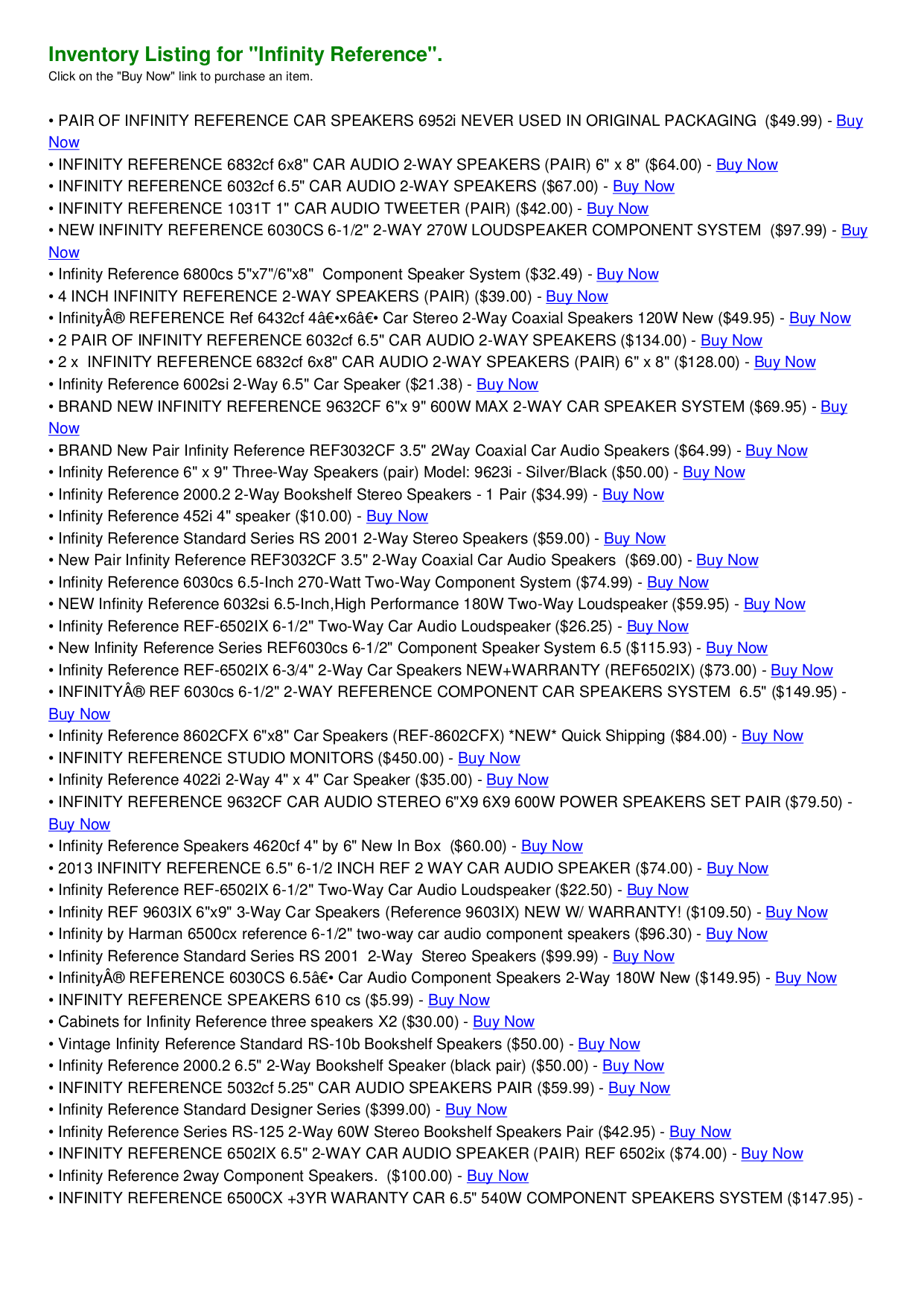 infinity reference 9623i