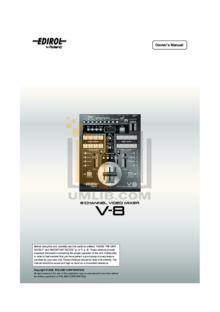 Roland vg 8 manual