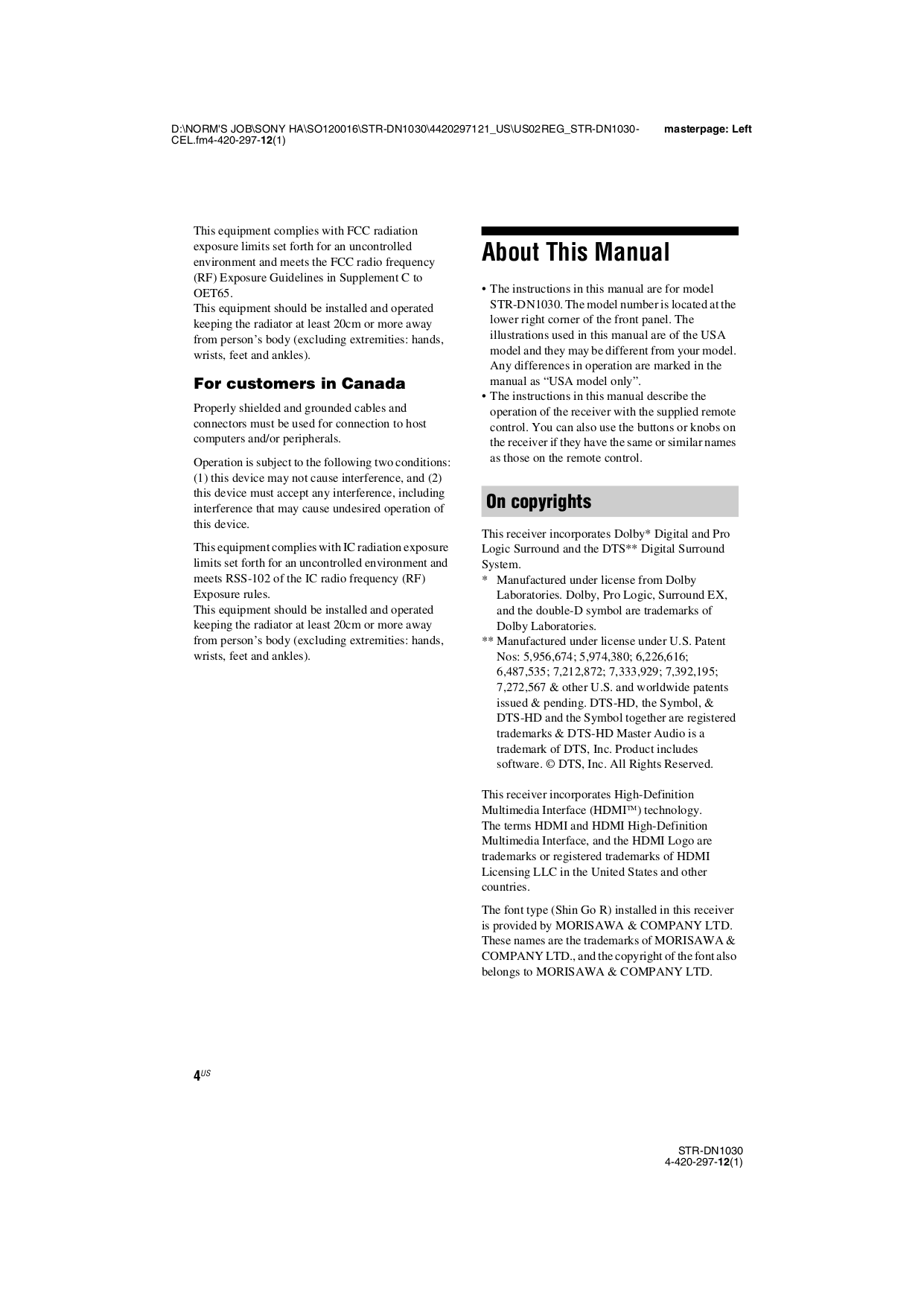 ... Sony Speaker System SA-F21 pdf page preview ...