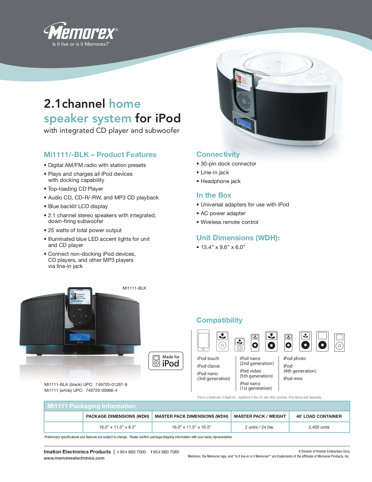pdf for Memorex Speaker System Mi1006 manual