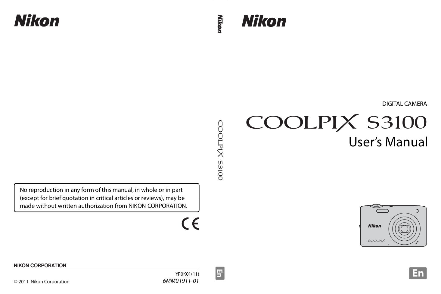 pdf for Nikon Digital Camera CoolPix S3100 manual