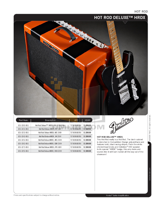 Download free pdf for Fender Hot Rod Deluxe Amp manual
