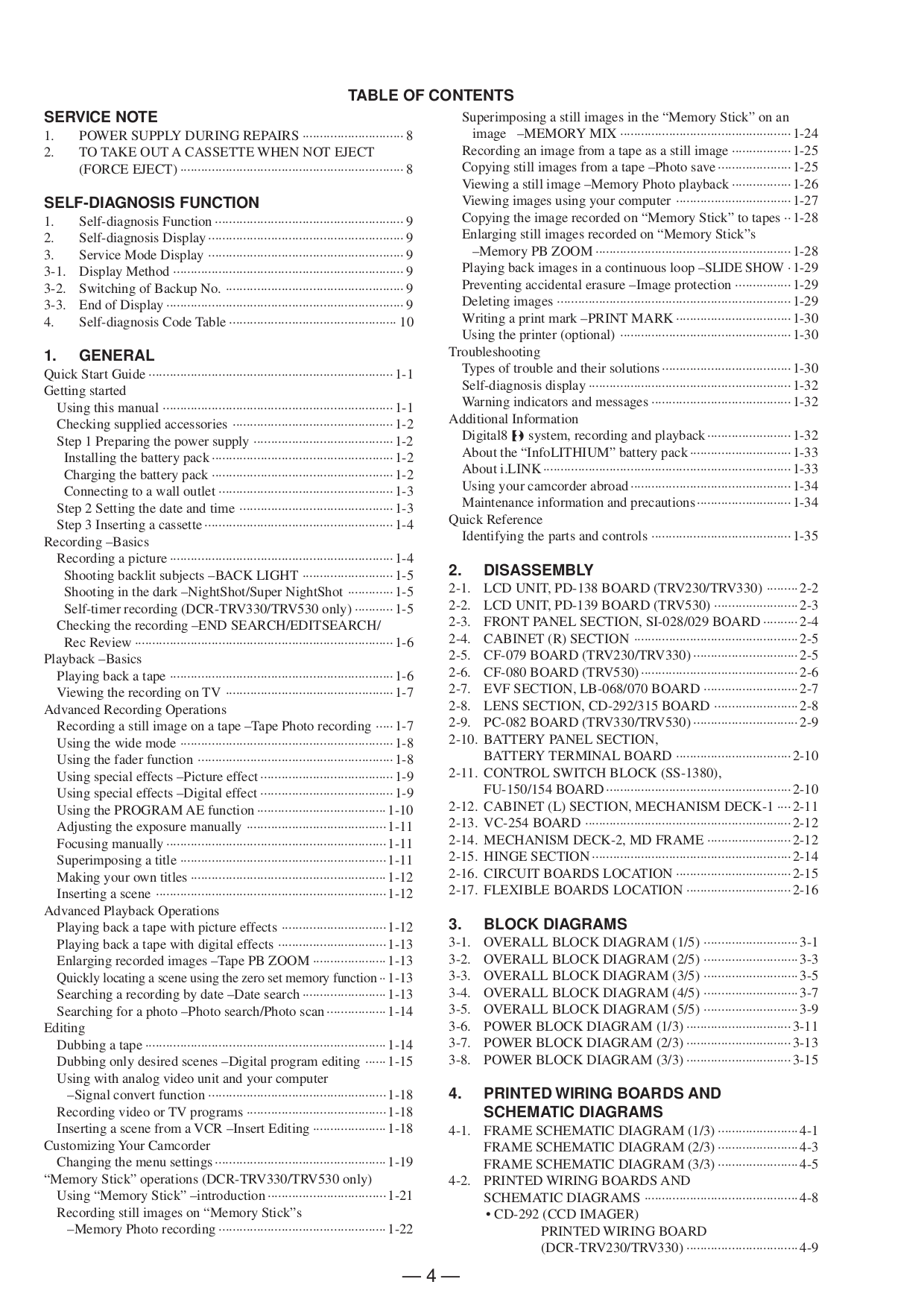 Sony Camcorders Handycam DCR-TRV230 pdf page preview ... PDF manual ...