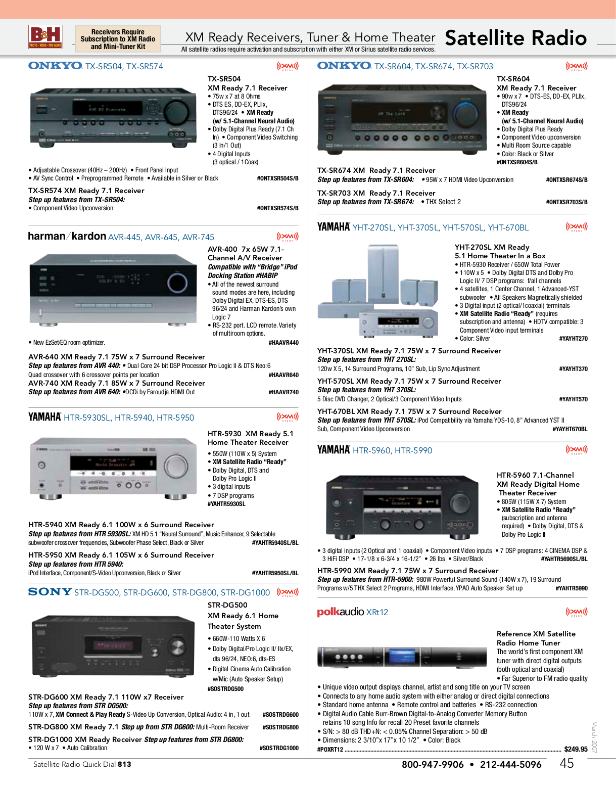 ... Sirius Satellite Radio SR-H550 pdf page preview