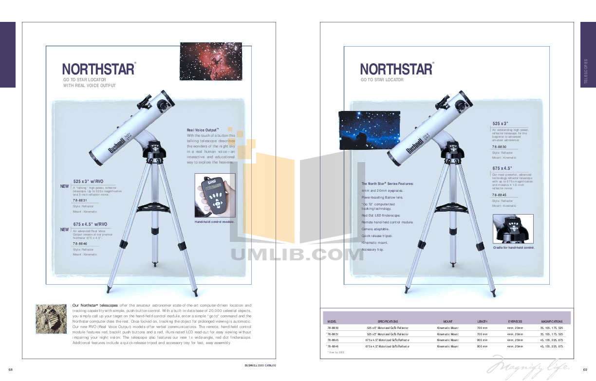 PDF manual for Bushnell Telescope Deep Space 78-9003